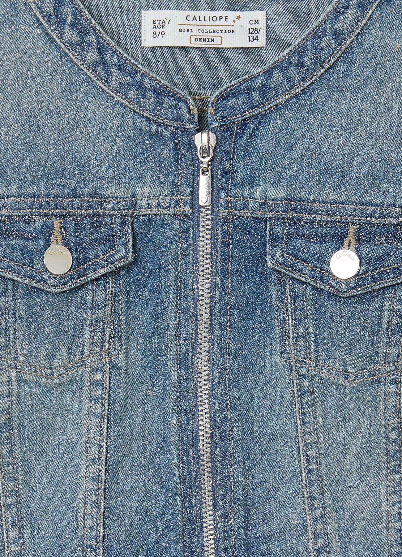 Giacca crop denim glitter - Image 6
