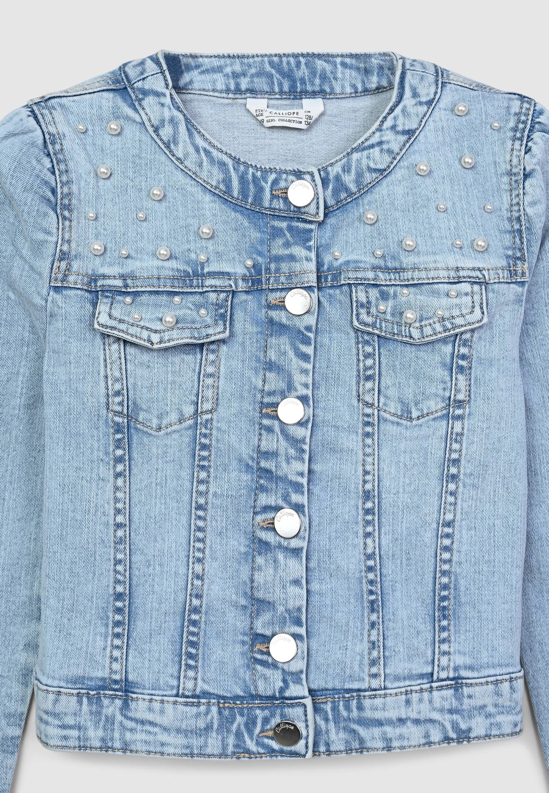 Giacca denim con perle - Image 5