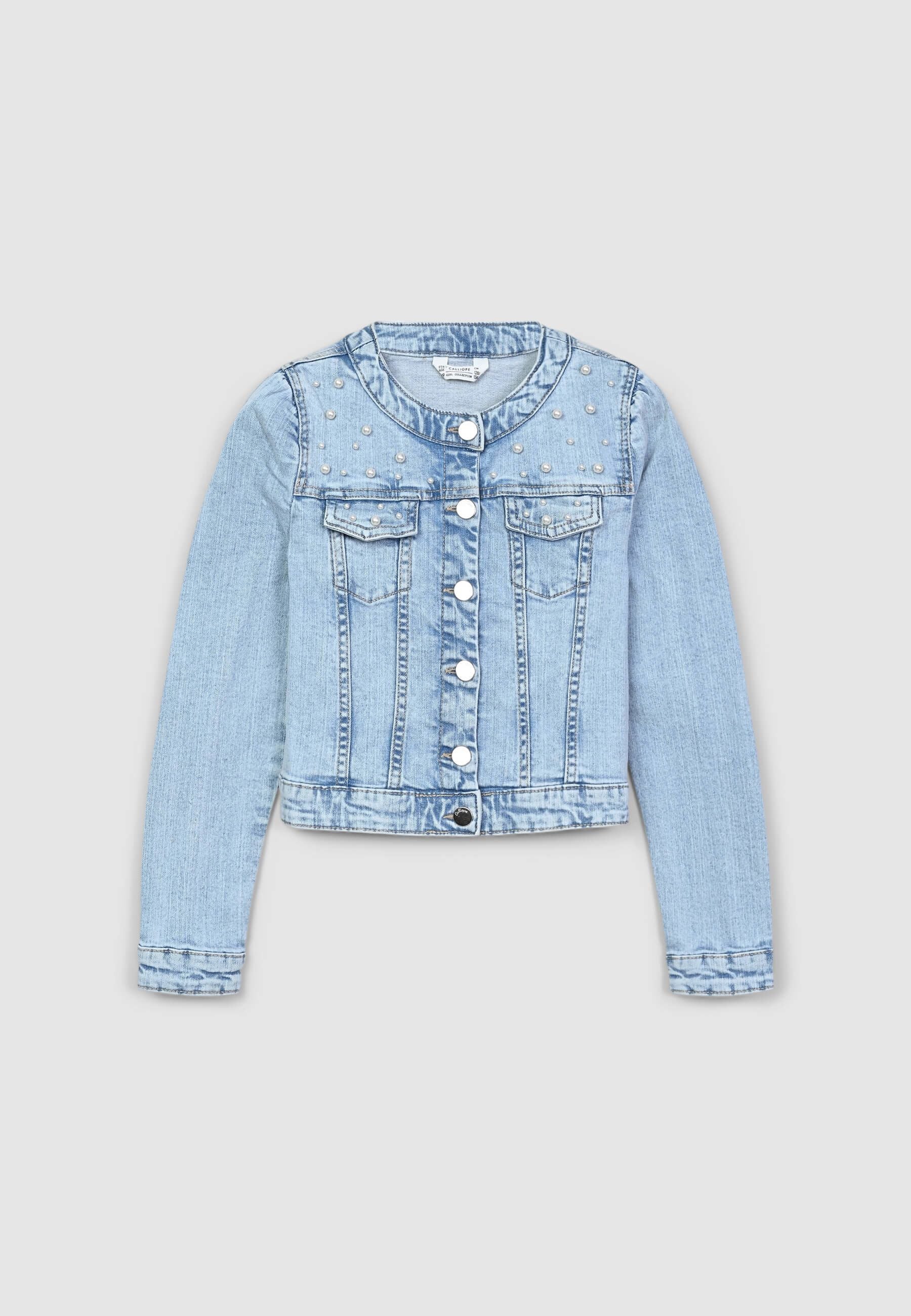 Giacca denim con perle - Image 6