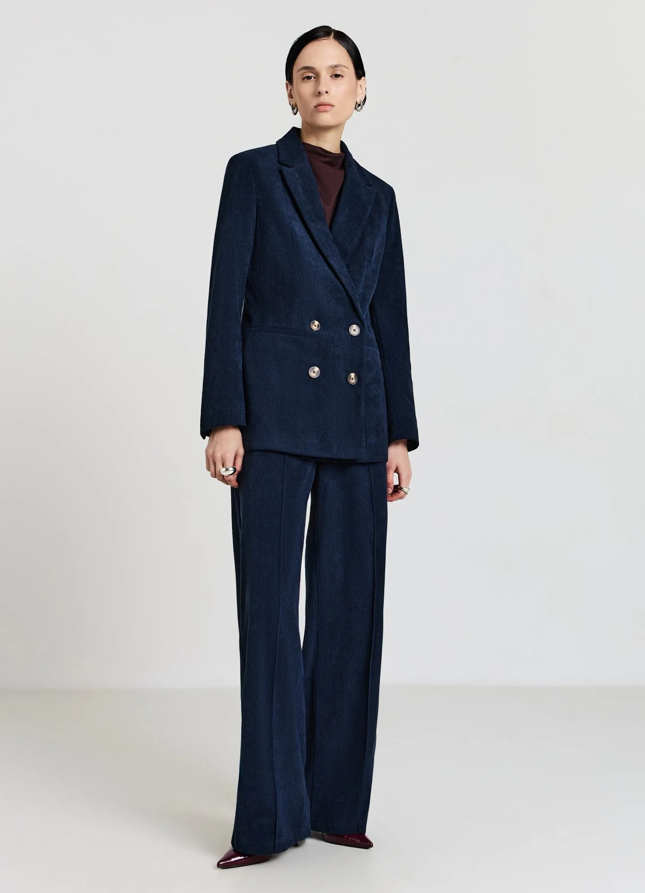 Giacca doppiopetto effetto velluto - Image 3
