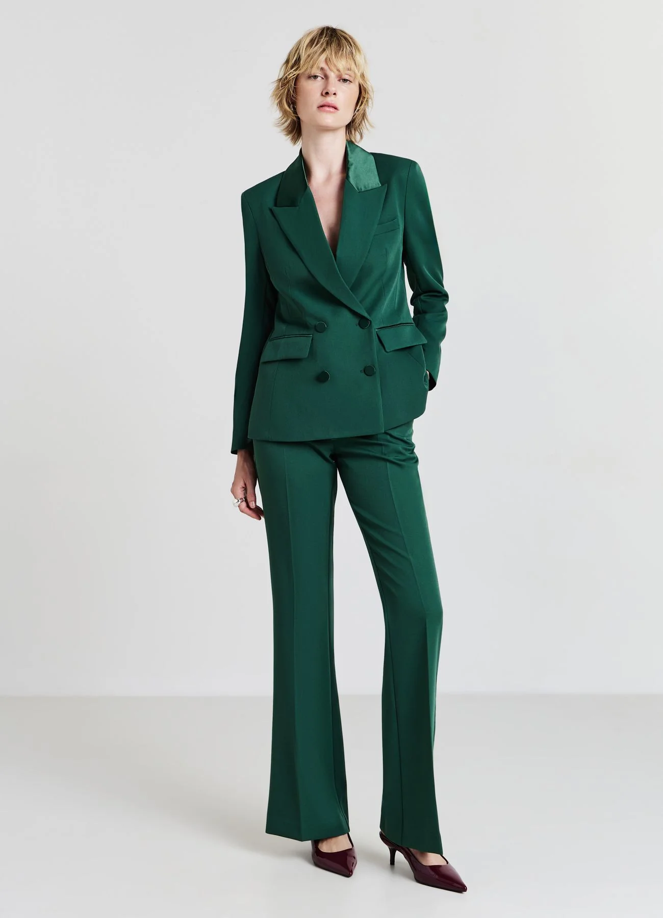Giacca doppiopetto revers simil satin - Image 3