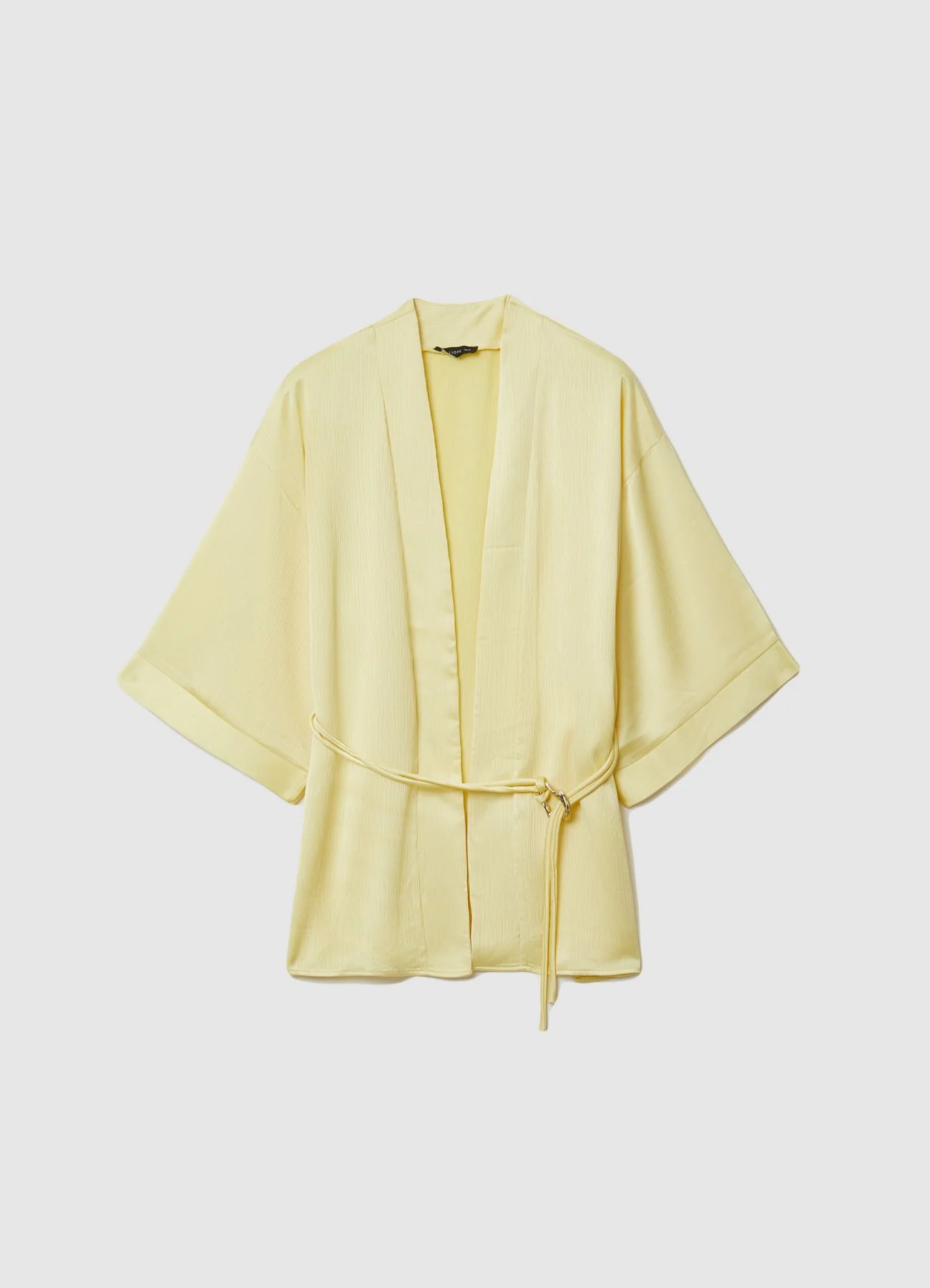 Giacca kimono similsatin con cintura - Image 4