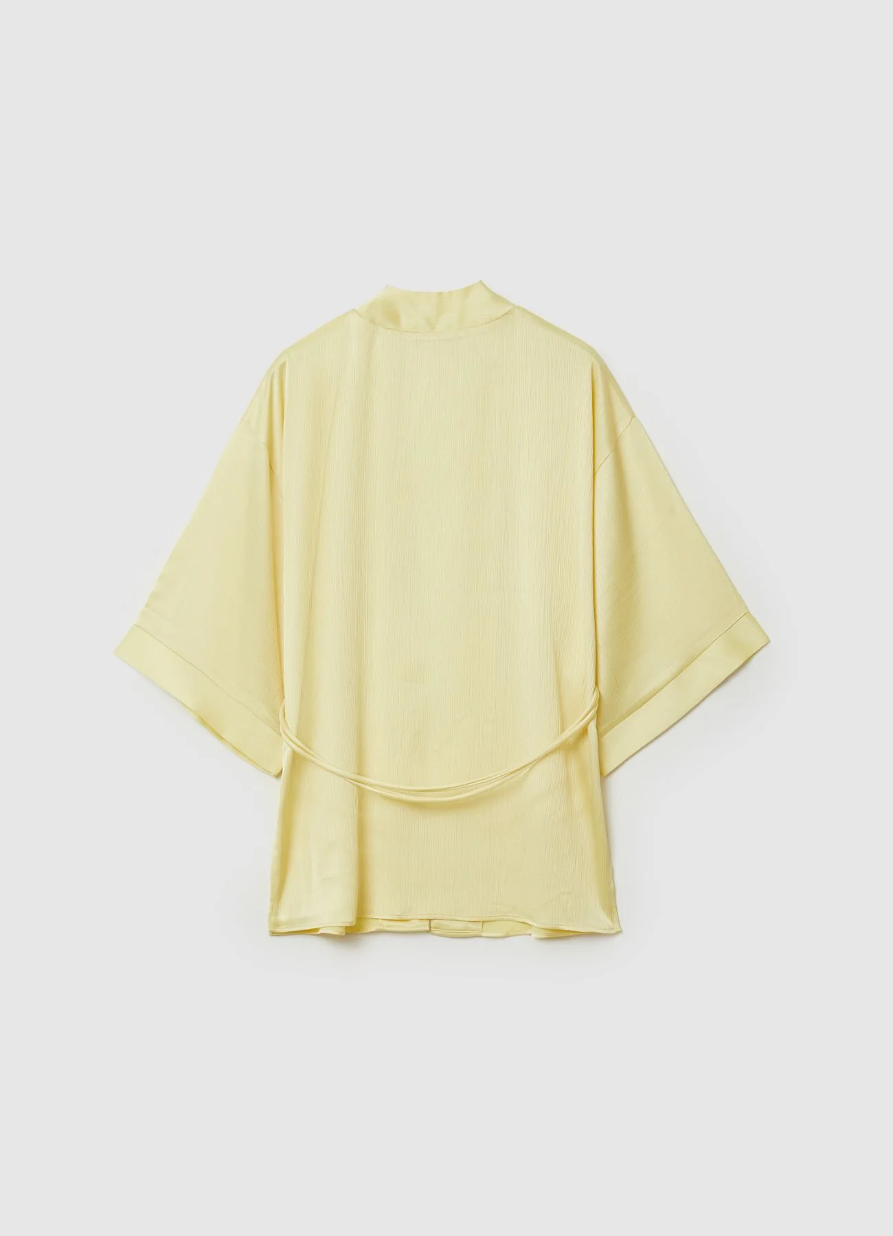 Giacca kimono similsatin con cintura - Image 5