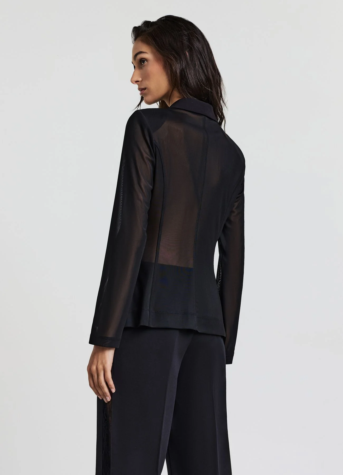 Giacca monopetto con maniche in tulle - Image 2
