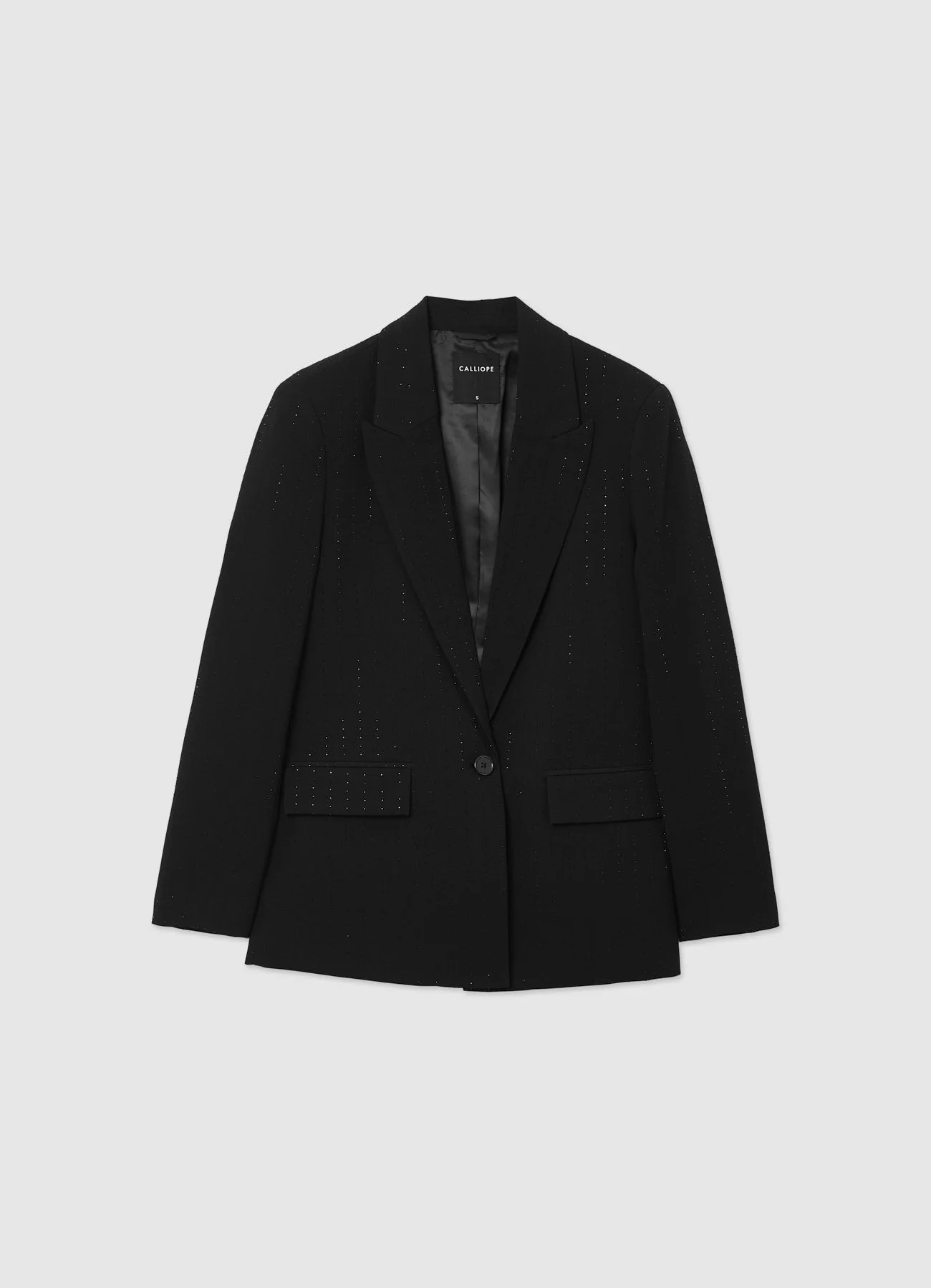 Giacca monopetto gessato con strass - Image 5