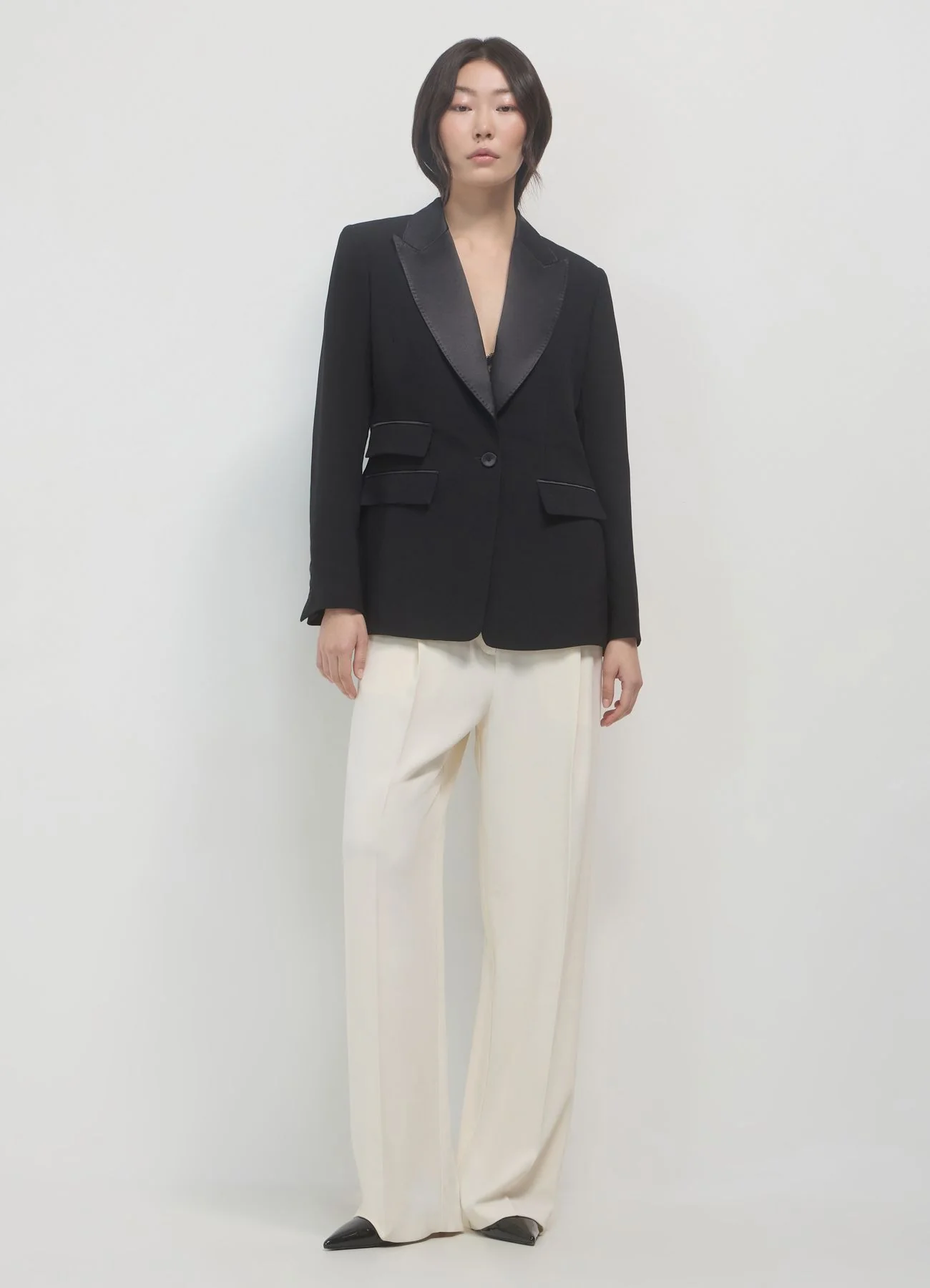 Giacca slim revers simil satin - Image 3