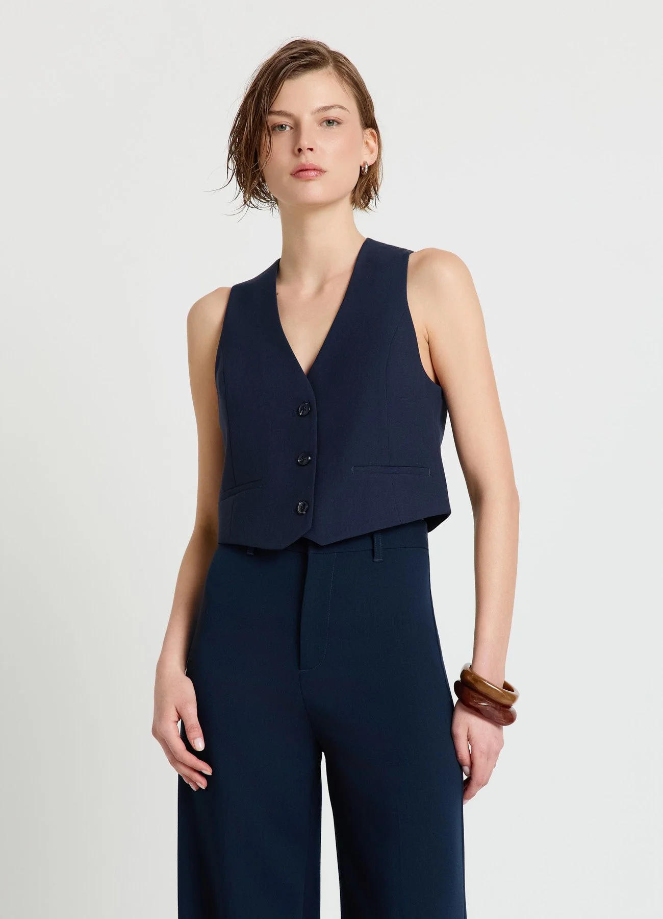 Gilet corto con bottoni - Image 3