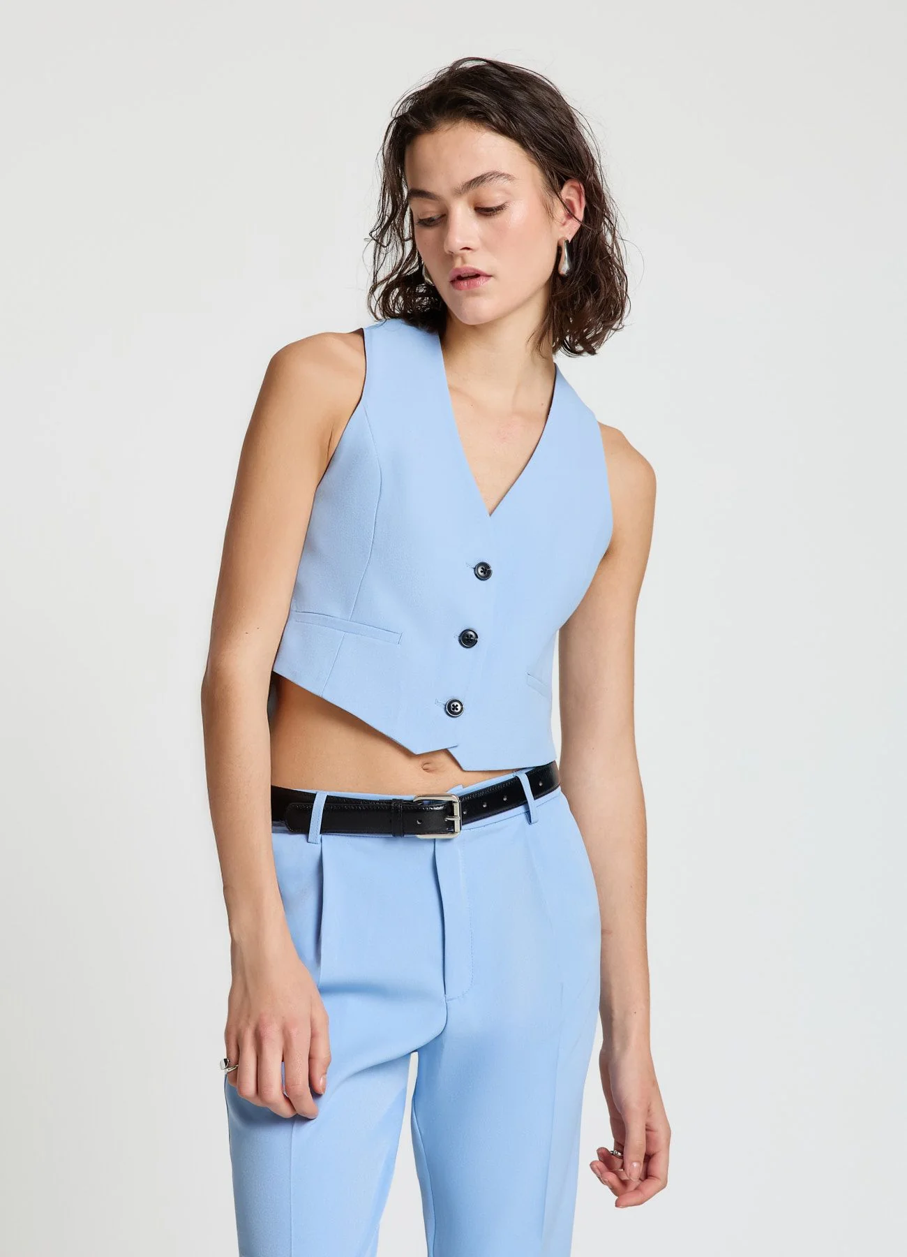 Gilet corto con bottoni - Image 2