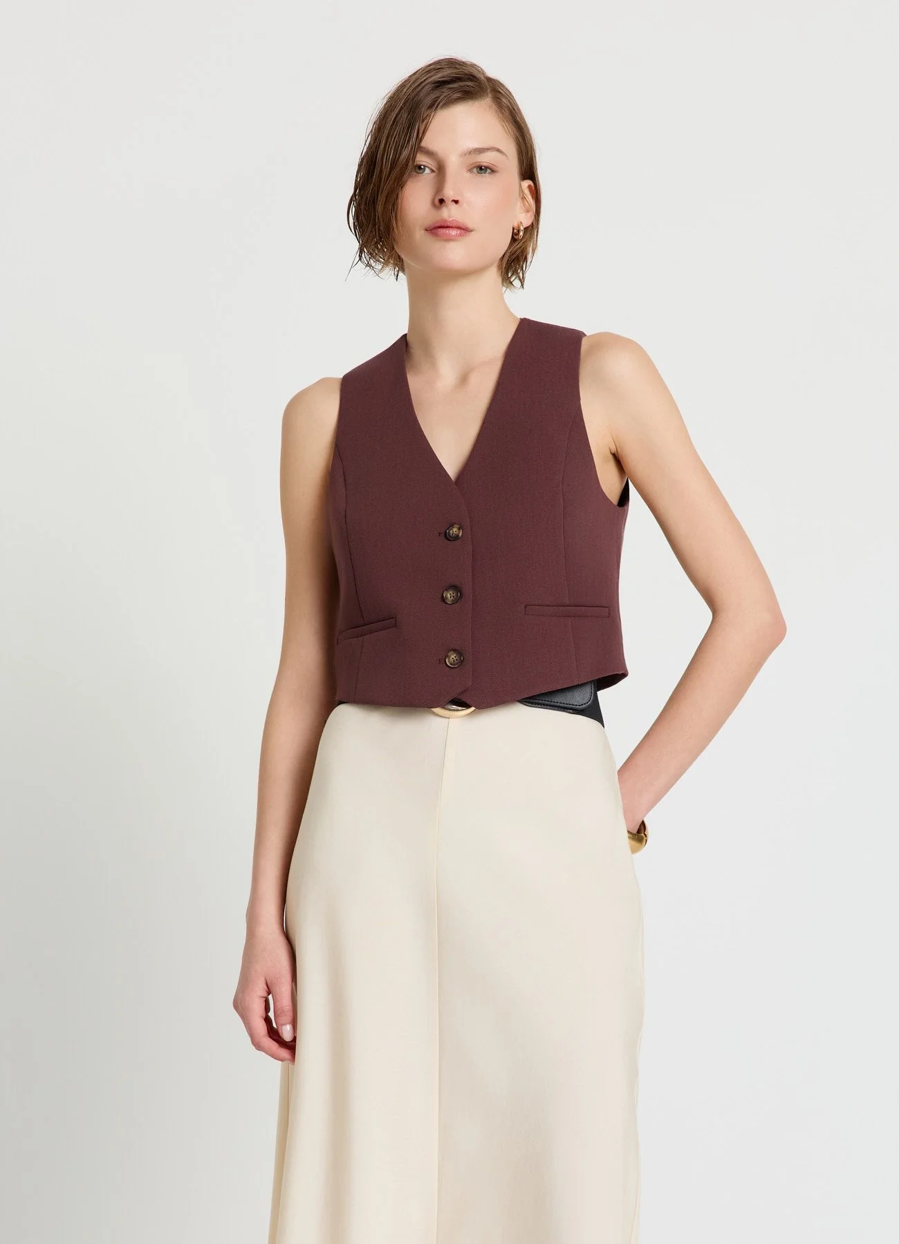 Gilet corto con bottoni - Image 2