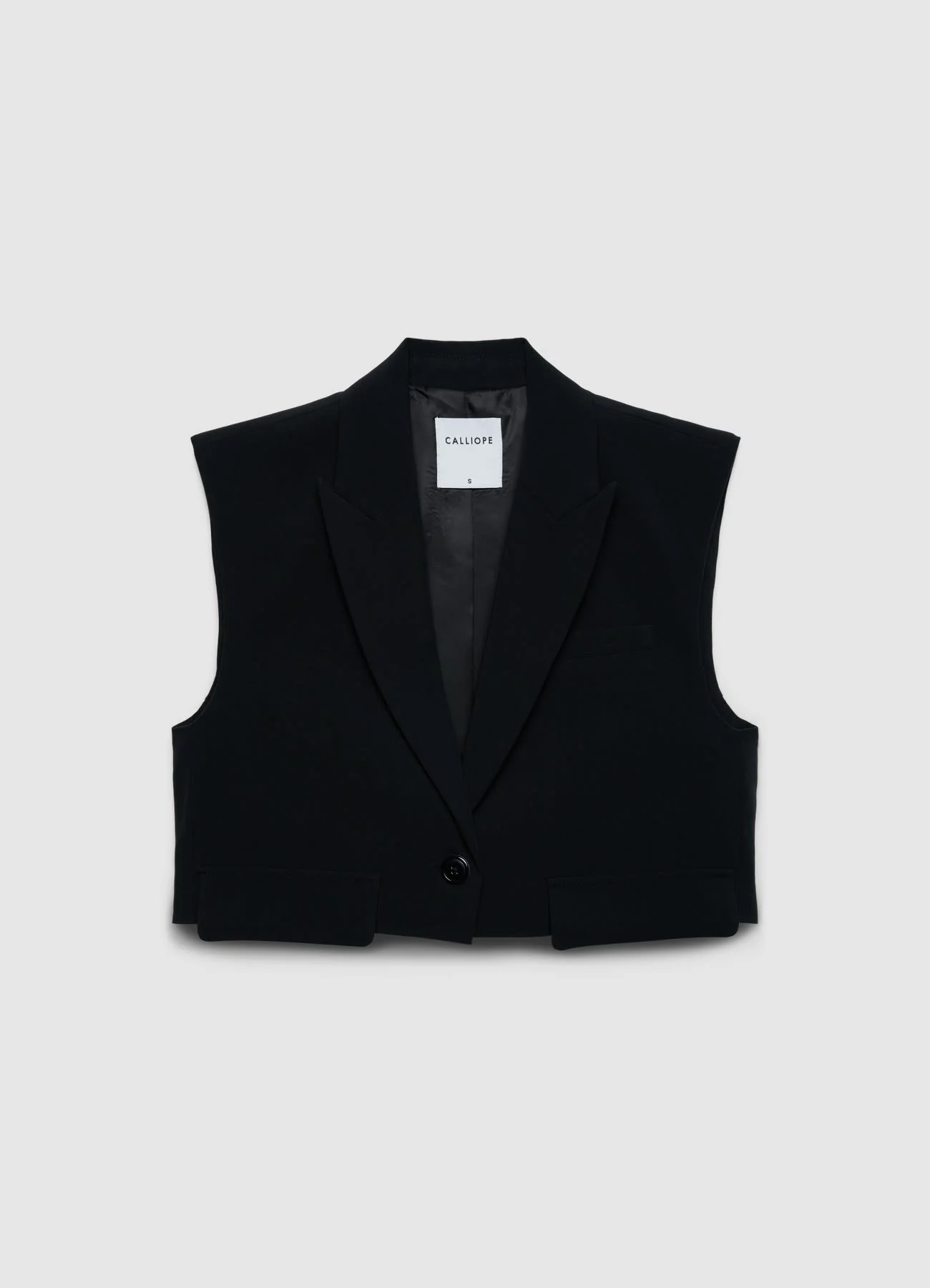 Gilet corto con revers e pattine - Image 6