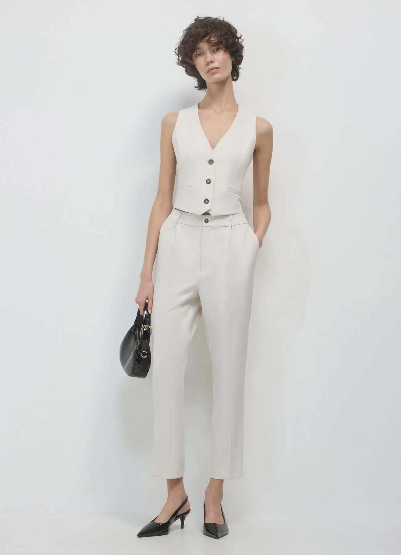 Gilet crop tinta unita - Image 2