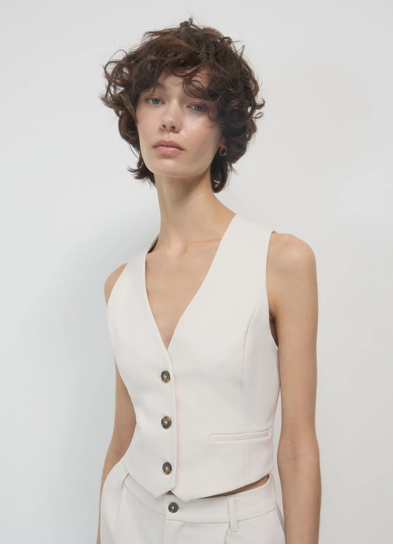 Gilet crop tinta unita - Image 3
