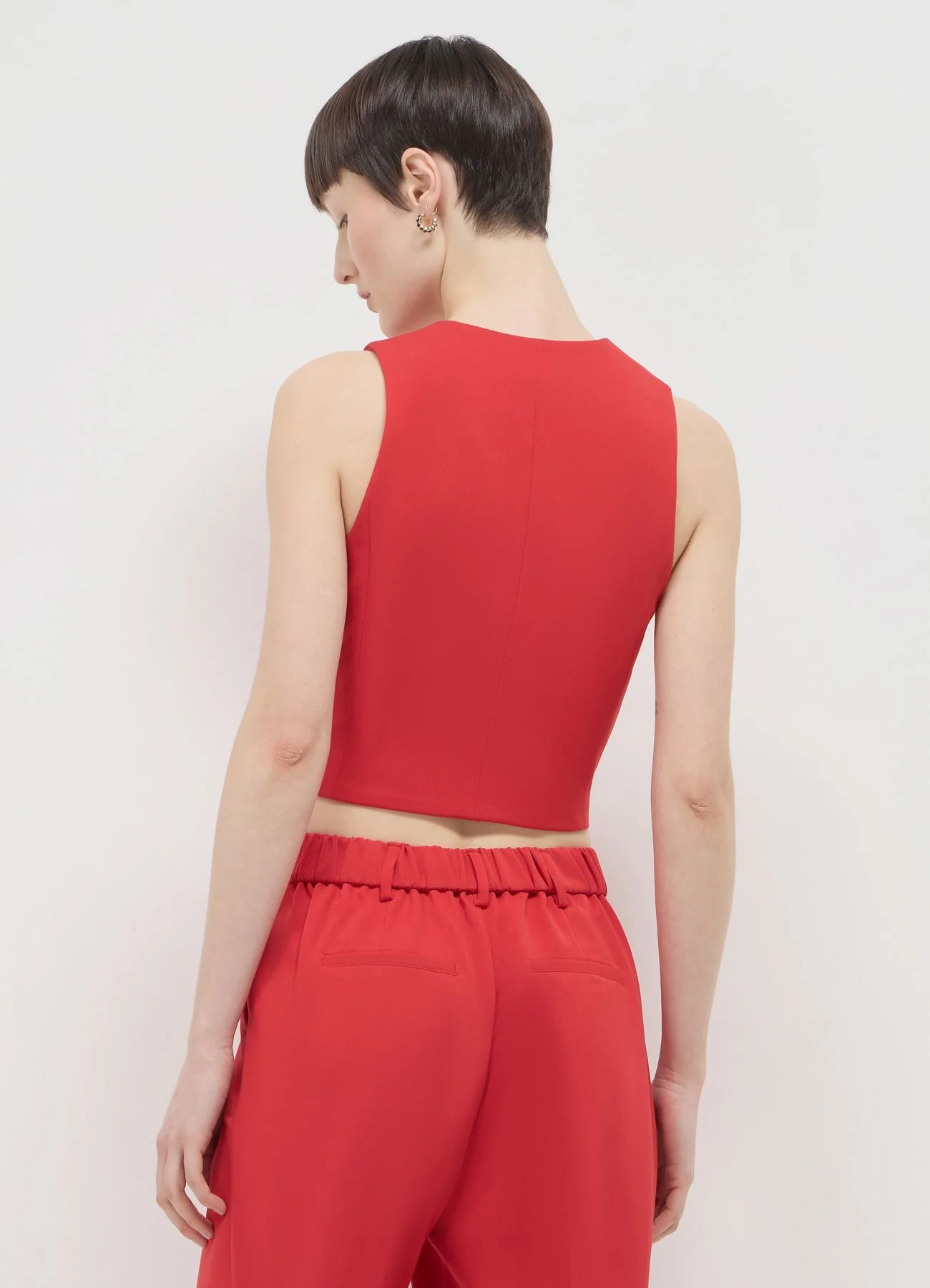 Gilet crop tinta unita