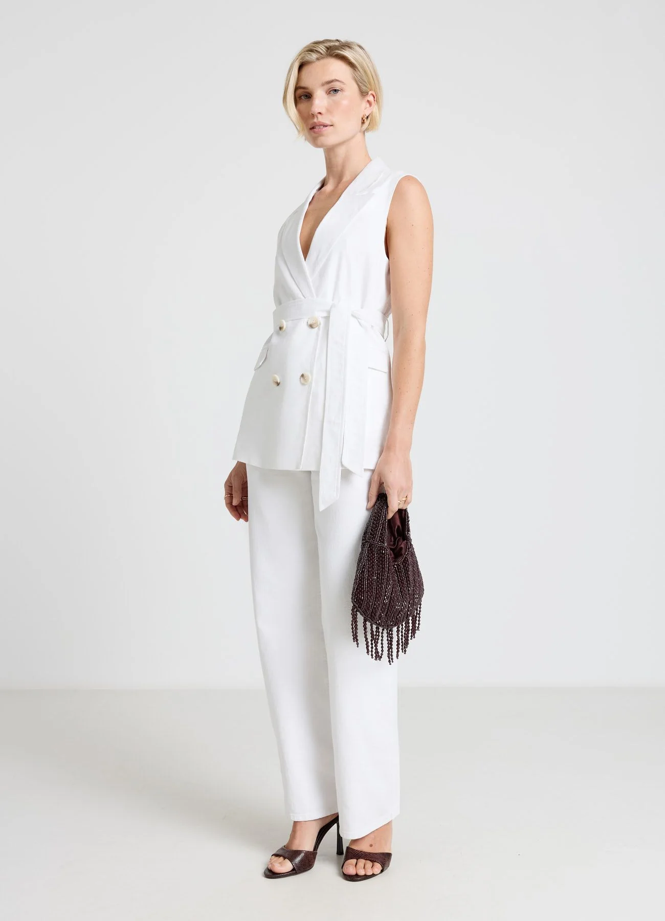 Gilet doppiopetto con cintura - Image 2
