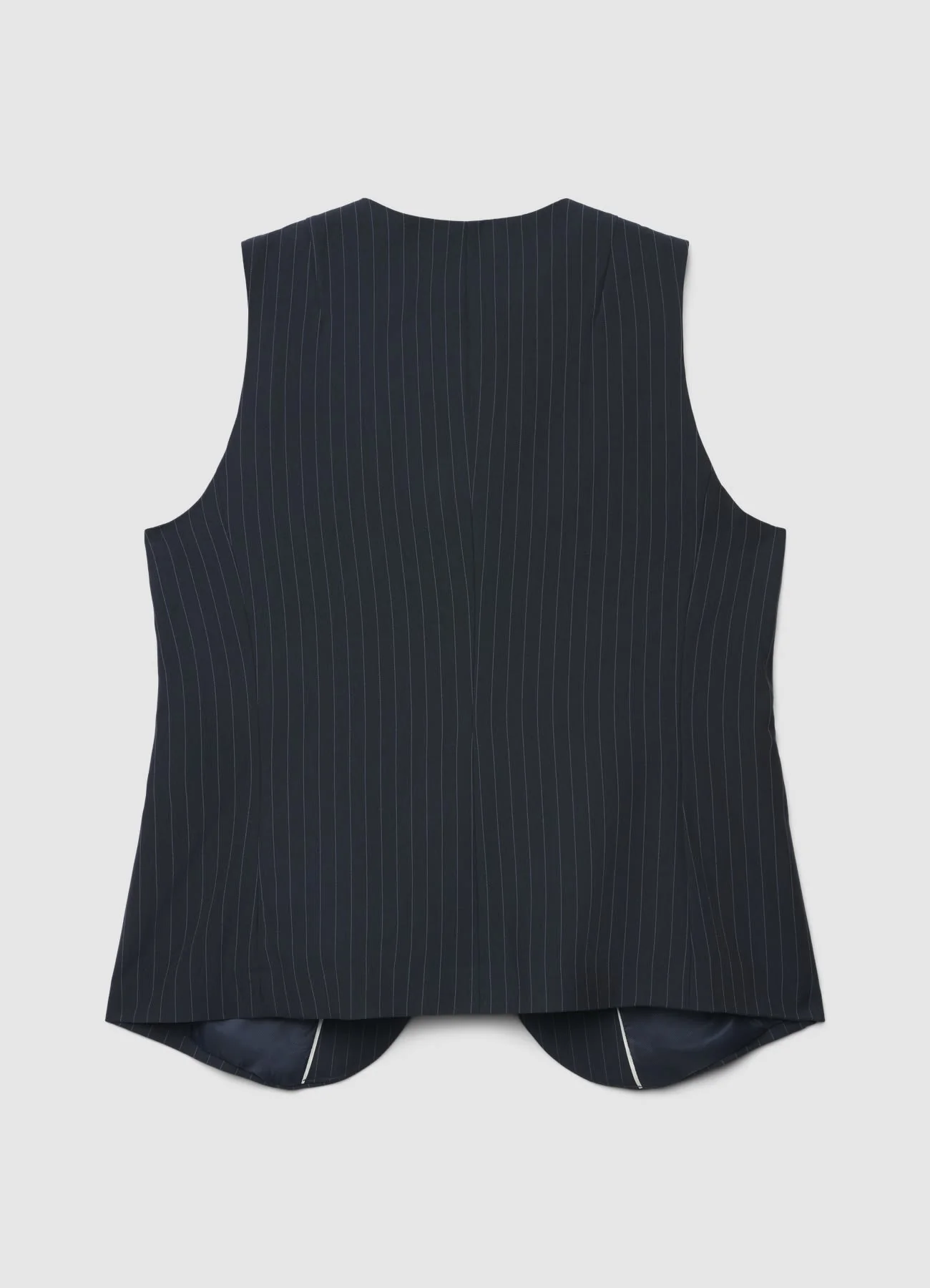 Gilet gessato con abbottonatura alta - Image 5