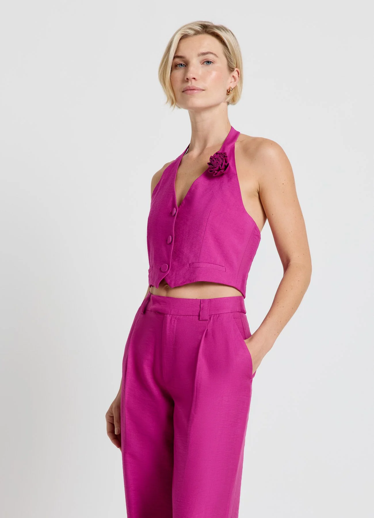 Gilet halter con fiore - Image 2