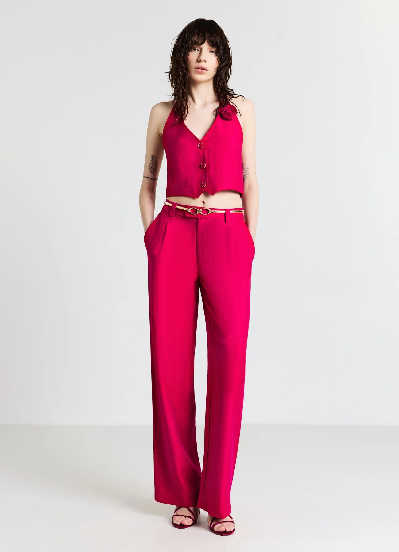 Gilet halterneck fiore
