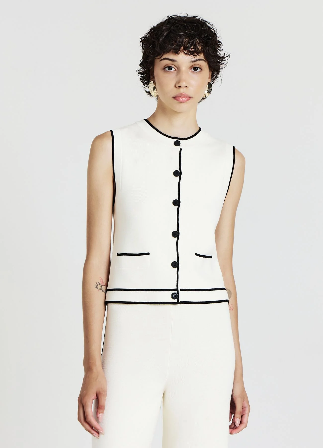 Gilet in maglia profili contrasto - Image 2