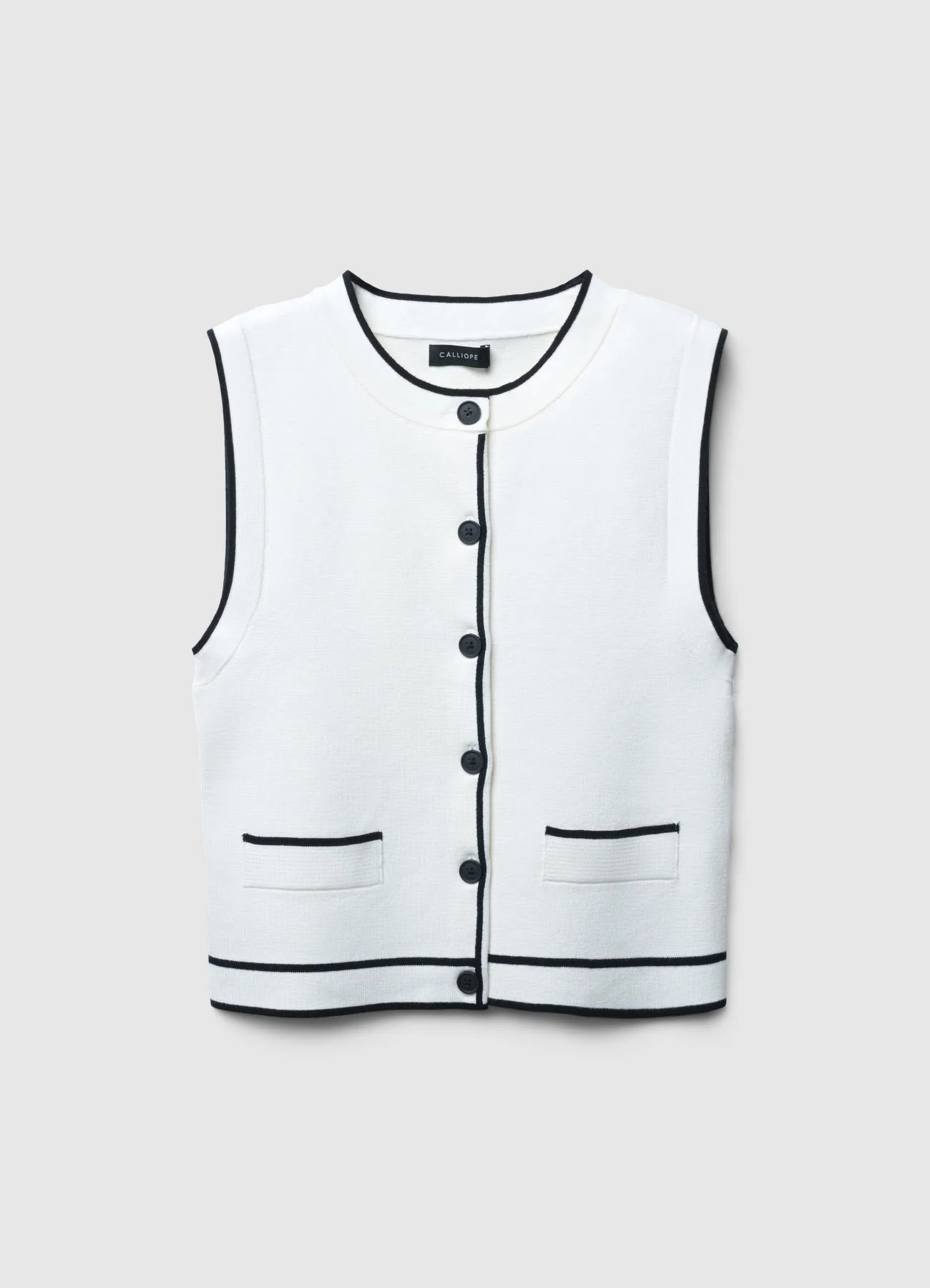 Gilet in maglia profili contrasto - Image 4