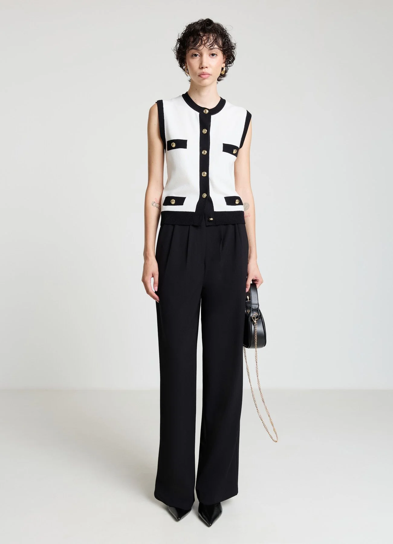 Gilet in maglia profili contrasto - Image 3
