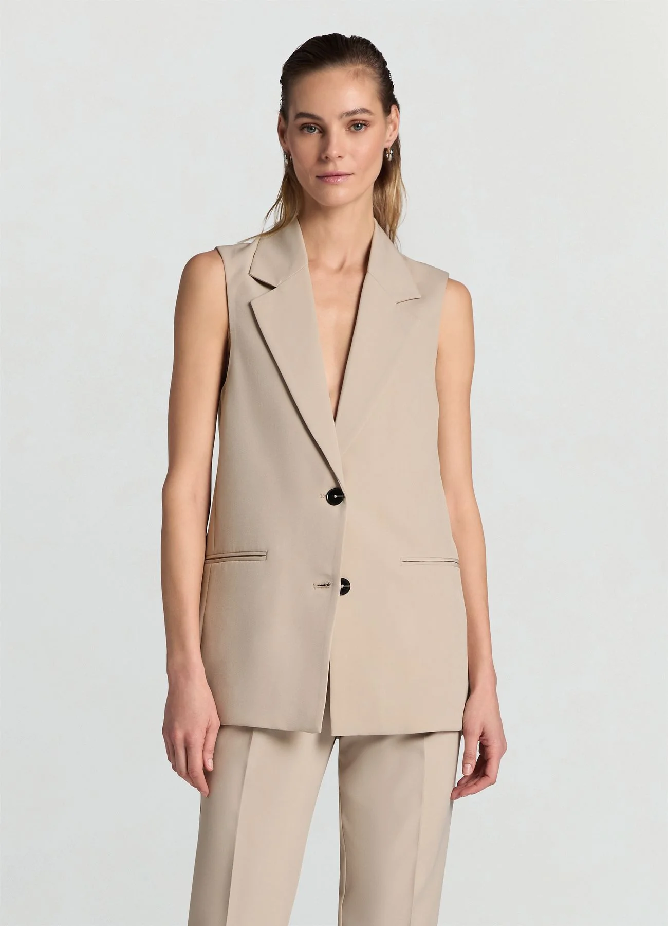Gilet lungo monopetto