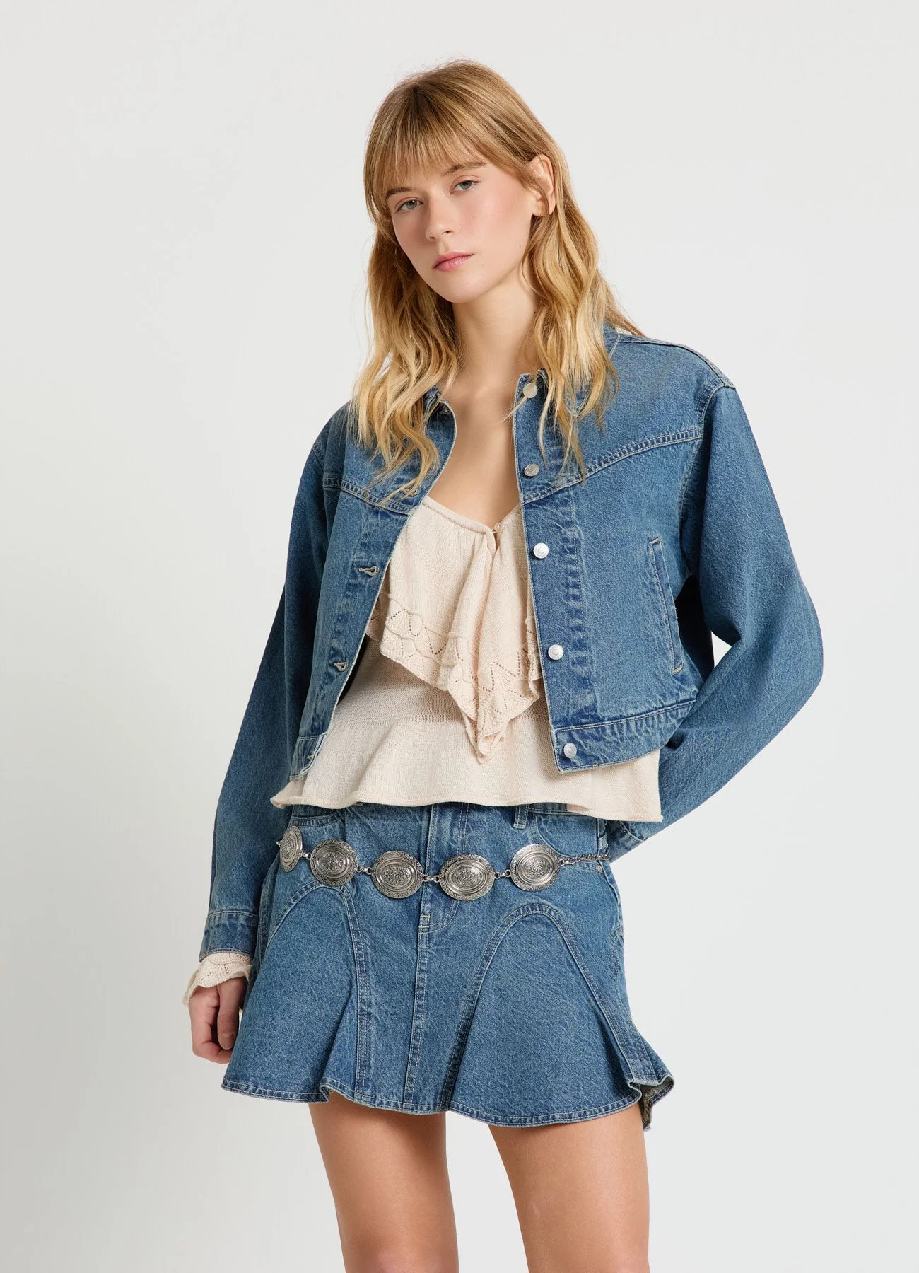 Giubbino di jeans con bottoni - Image 3