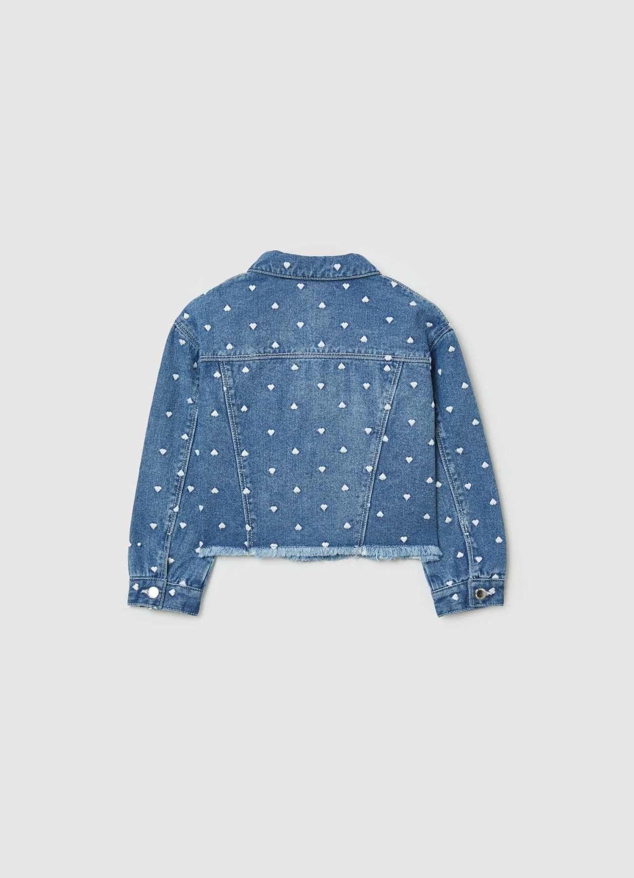 Giubbino in denim con cuori ricamati - Image 2