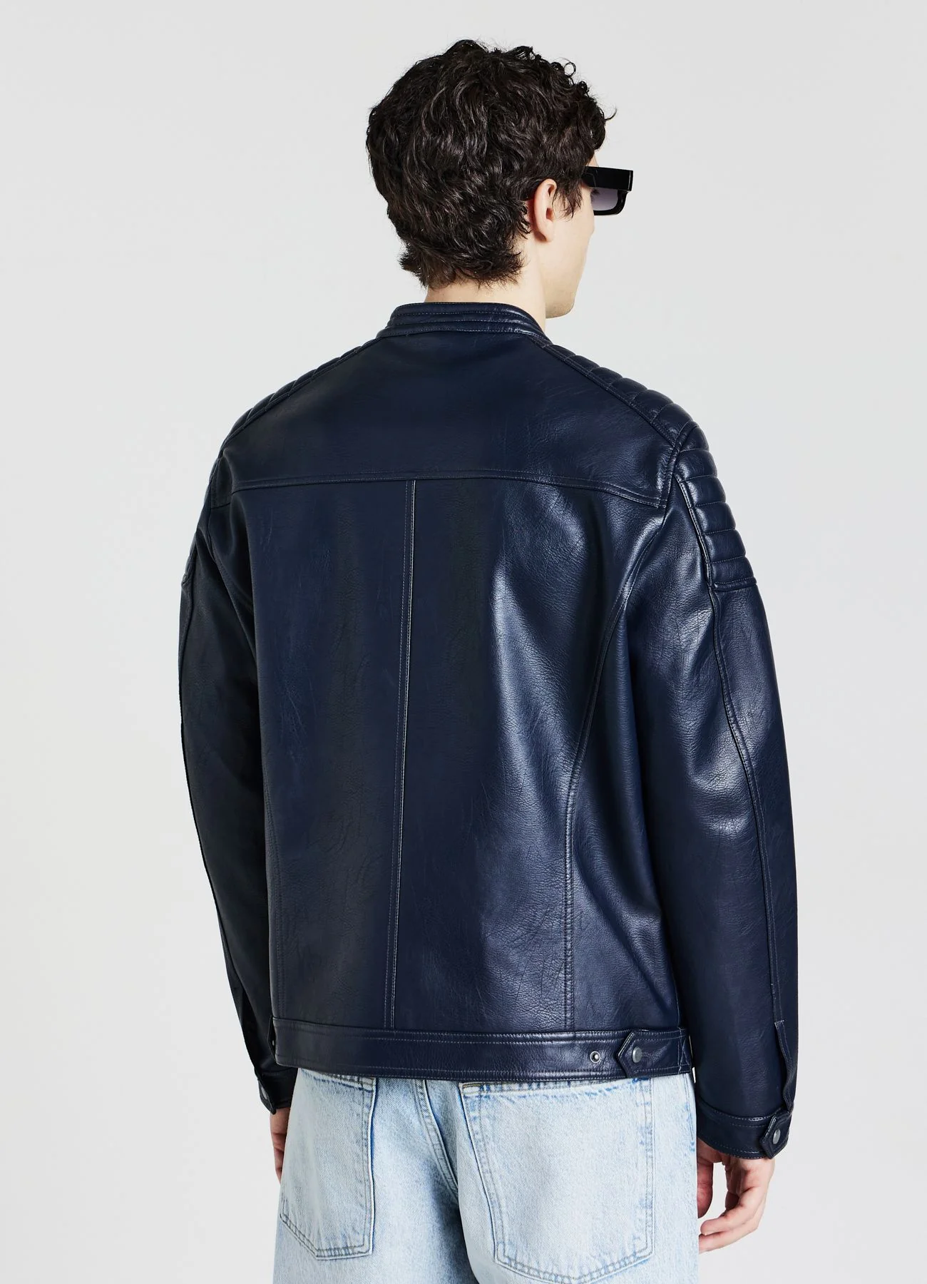 Giubbotto biker similpelle