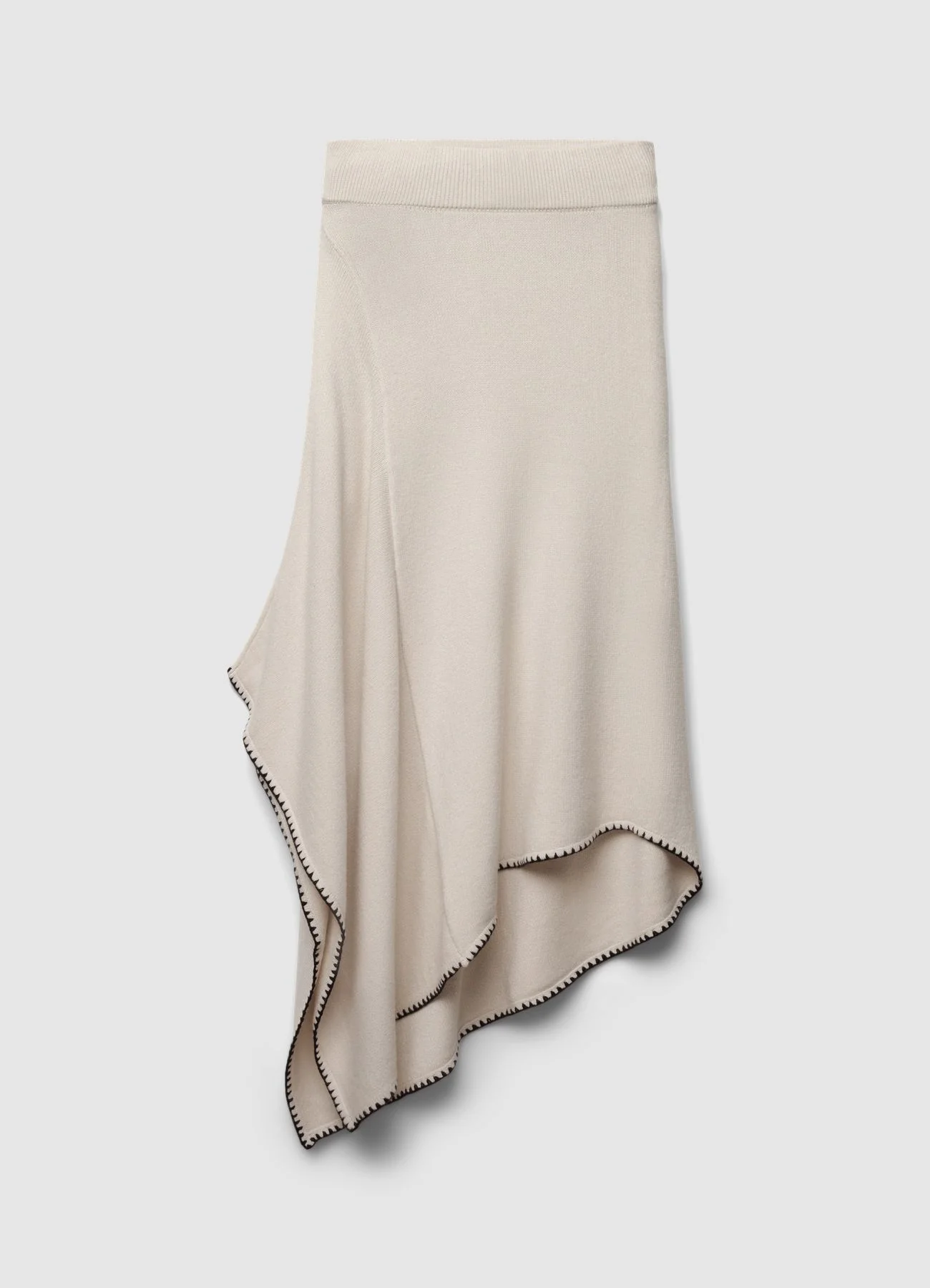 Gonna asimmetrica con bordo a impunture - Image 4
