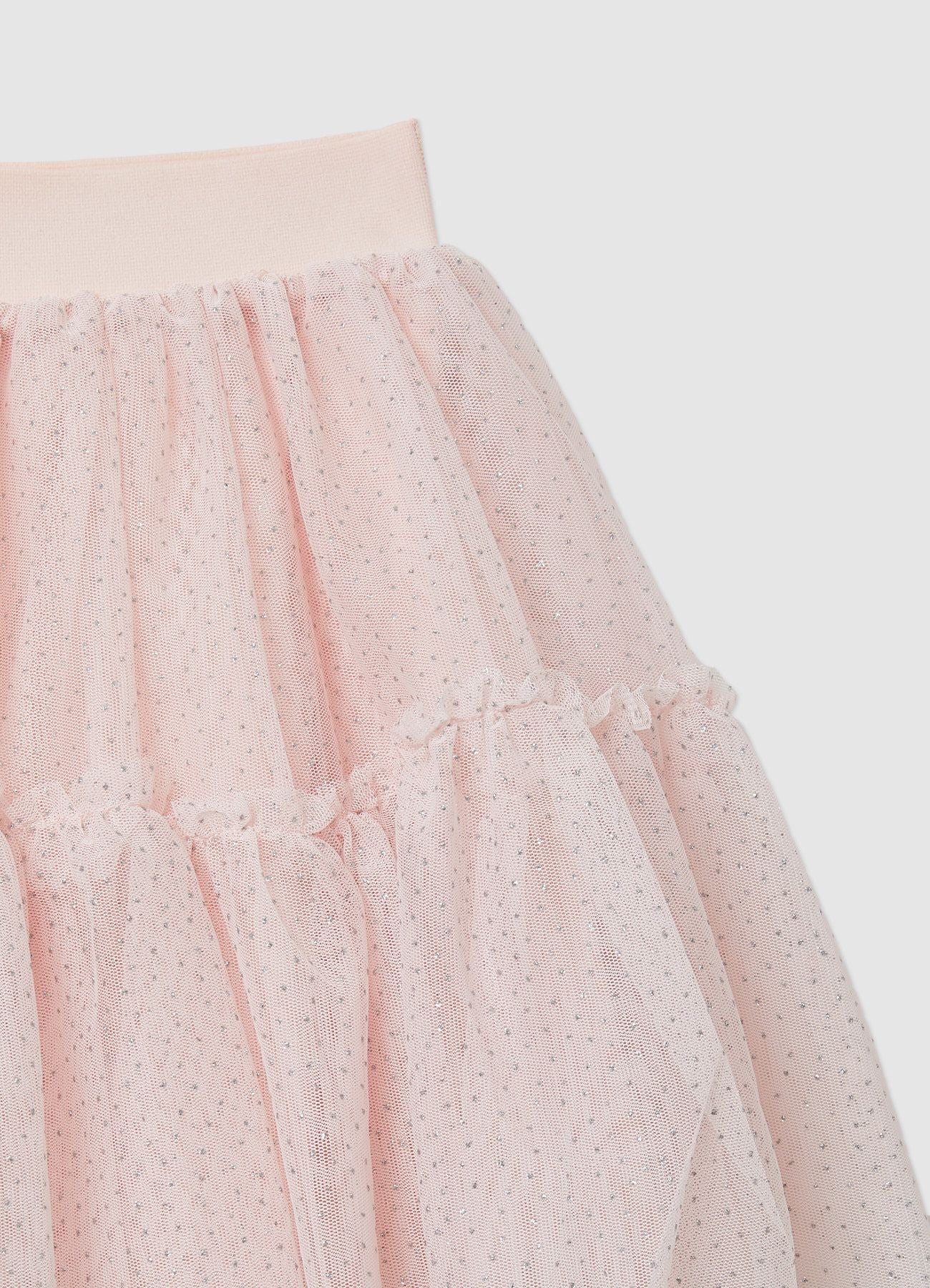 Gonna con balze in tulle glitter