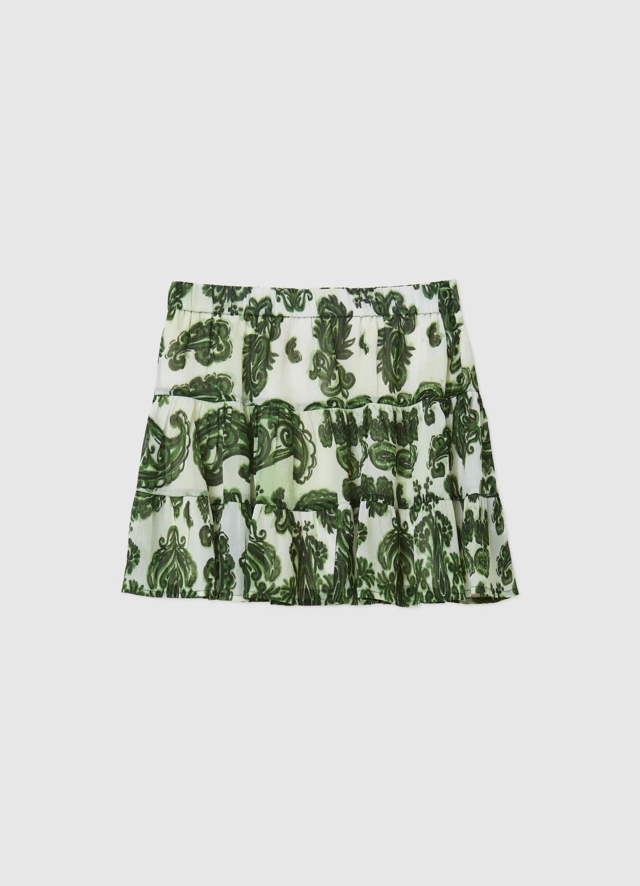 Gonna corta a balze con stampa paisley - Image 4