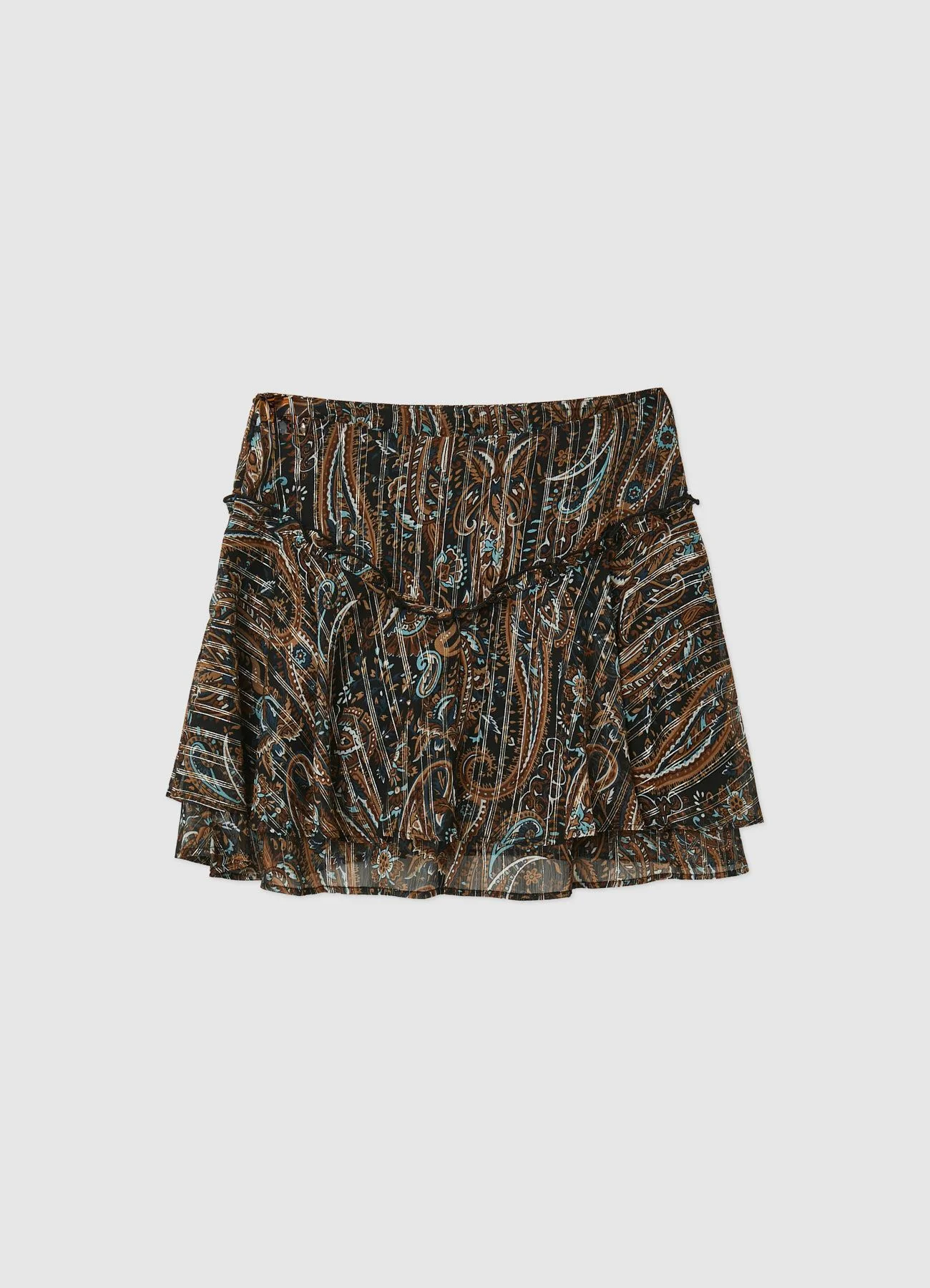Gonna corta con balze e stampa paisley - Image 6