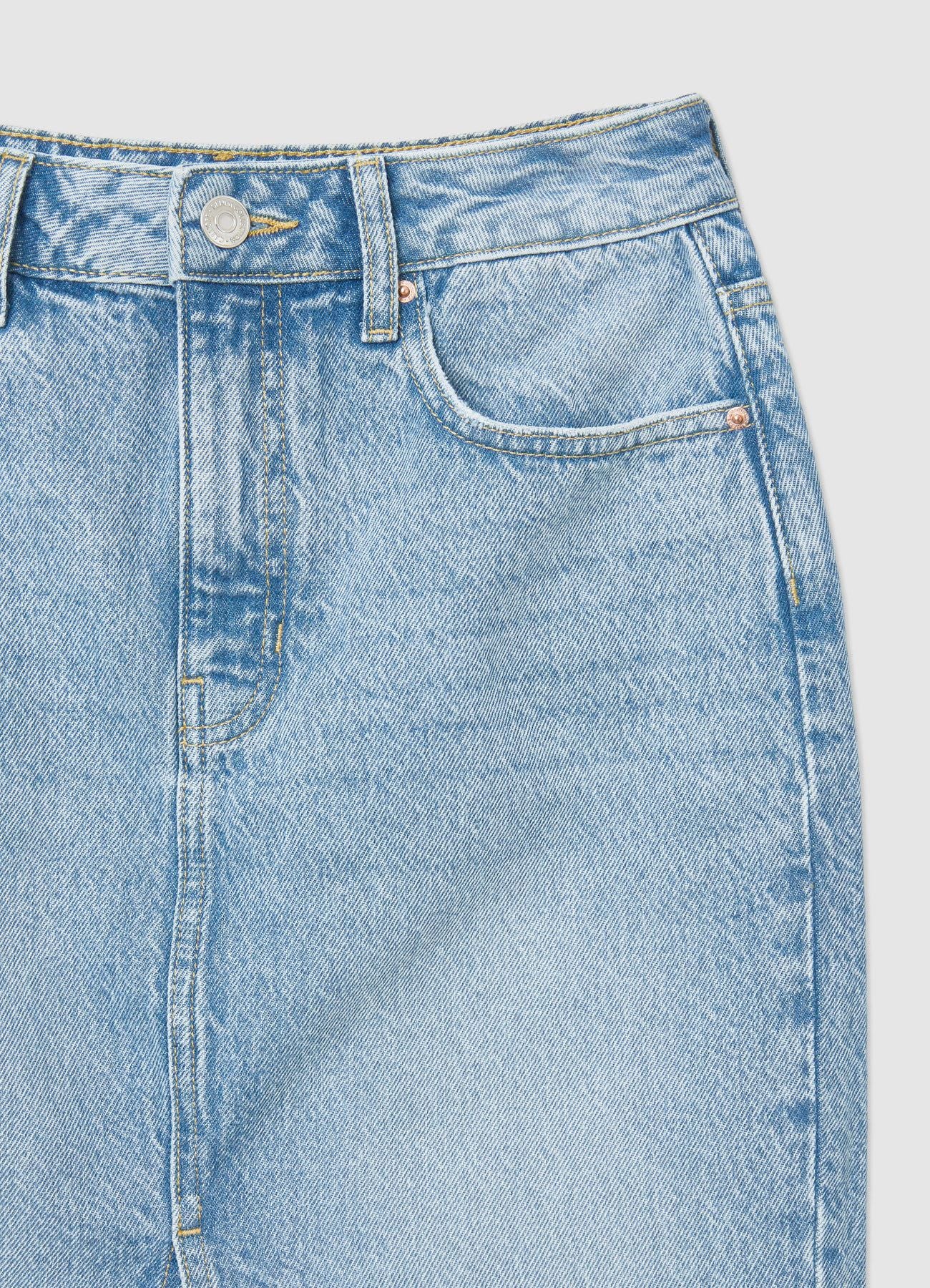 Gonna longuette in denim con spacco - Image 4