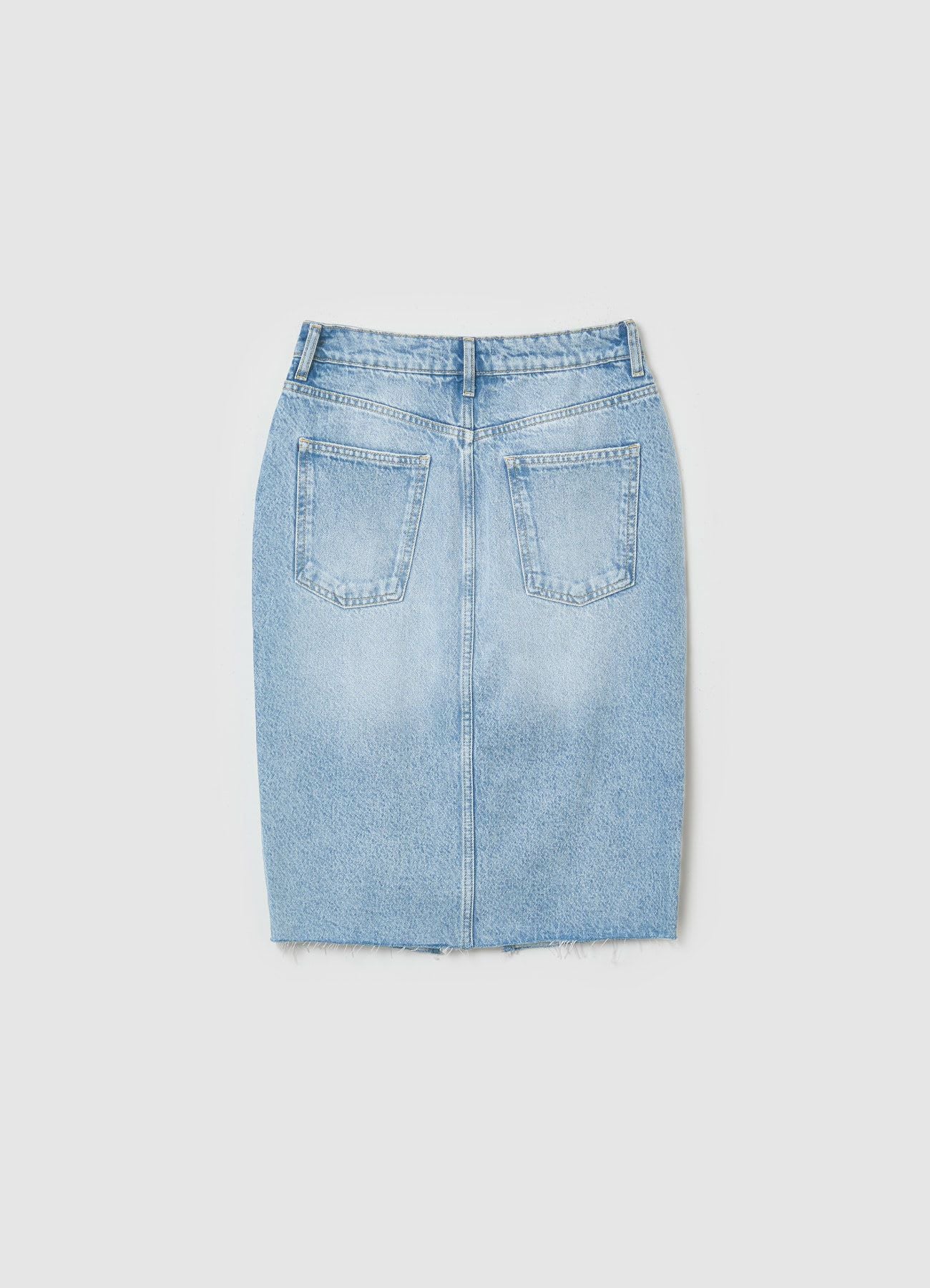 Gonna longuette in denim con spacco - Image 5