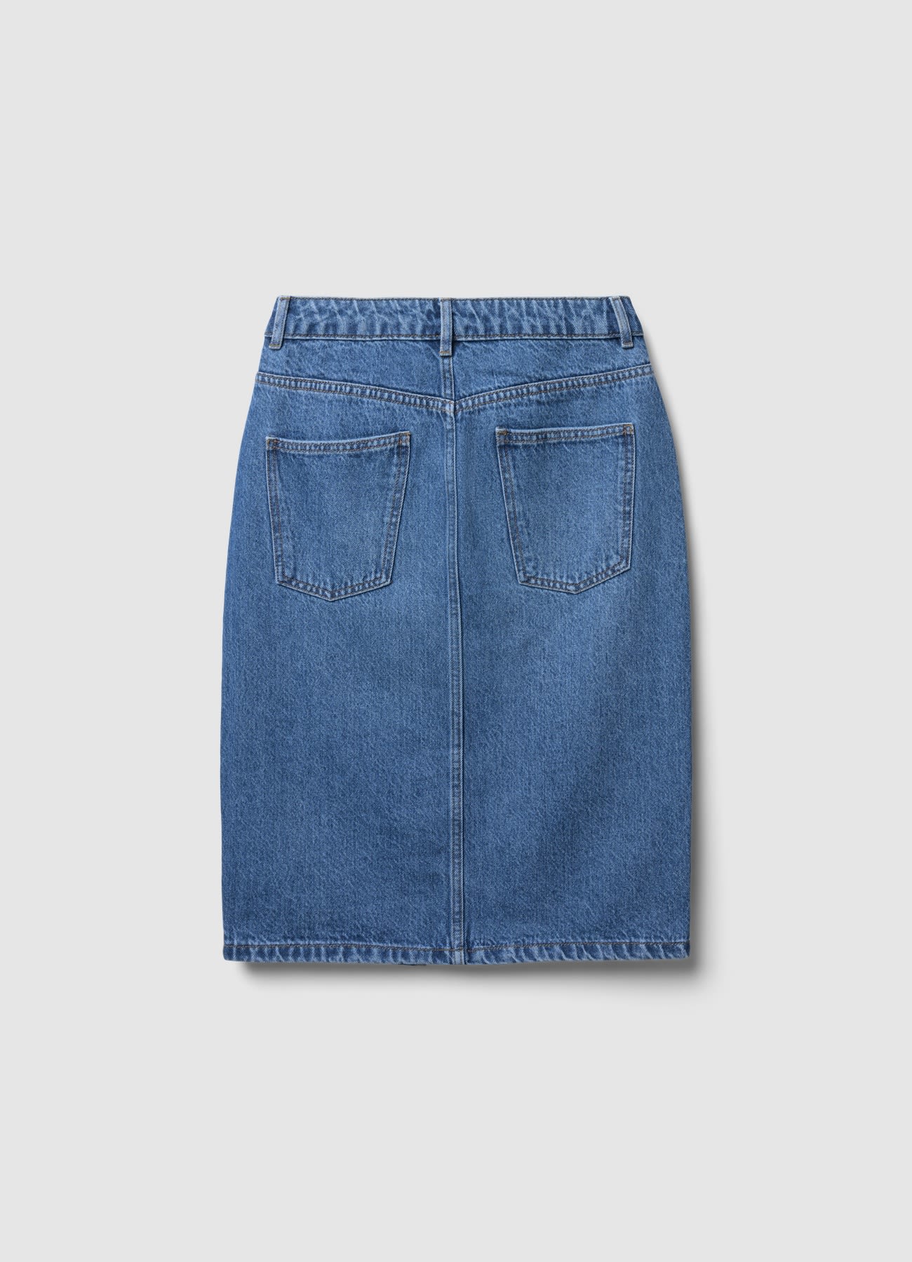 Gonna longuette in denim con spacco - Image 4