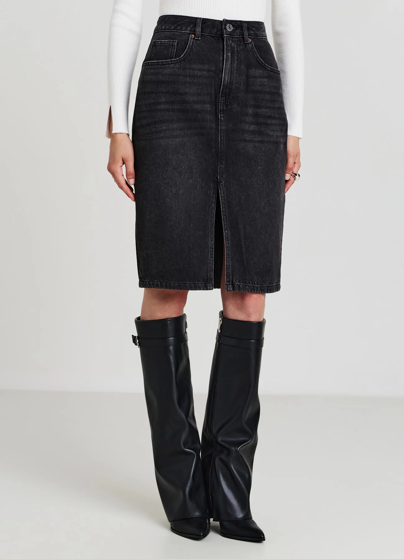 Gonna longuette in denim