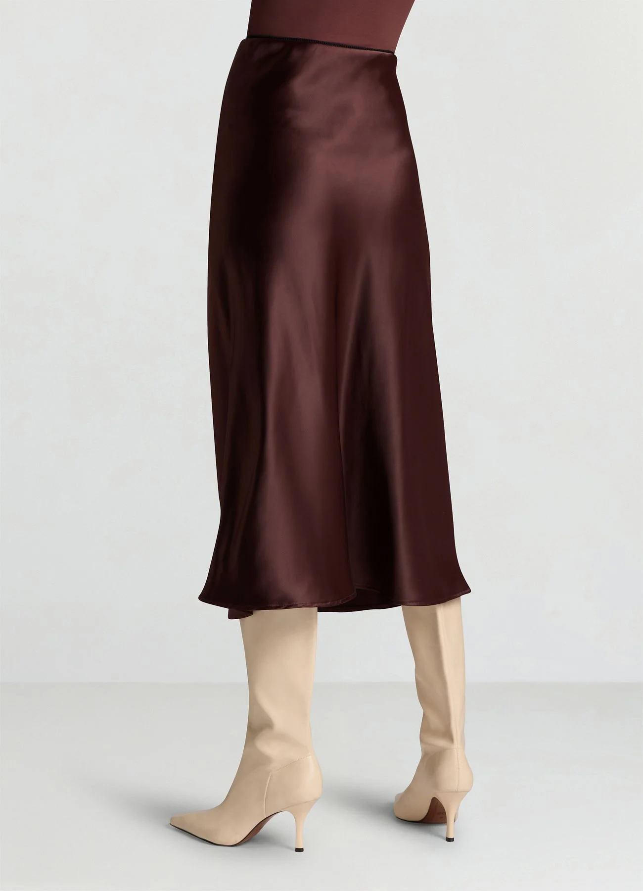 Gonna longuette similsatin