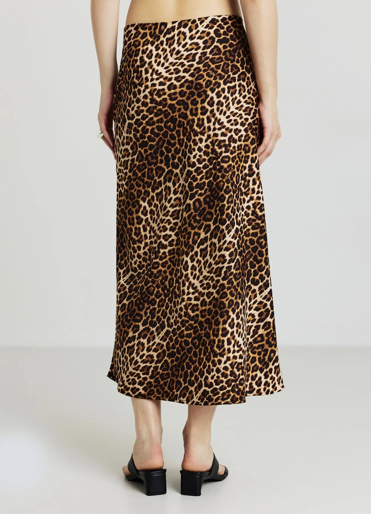 Gonna lunga animalier simil satin - Image 2