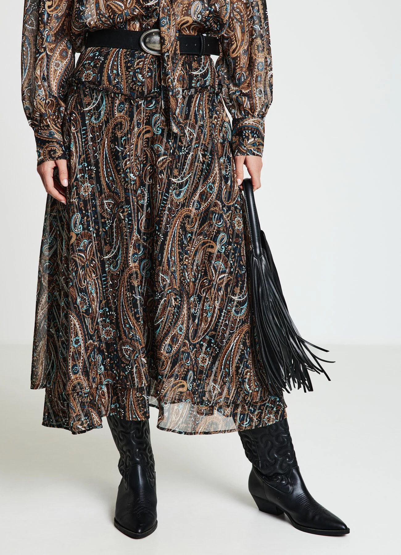 Gonna lunga balze fantasia paisley - Image 3
