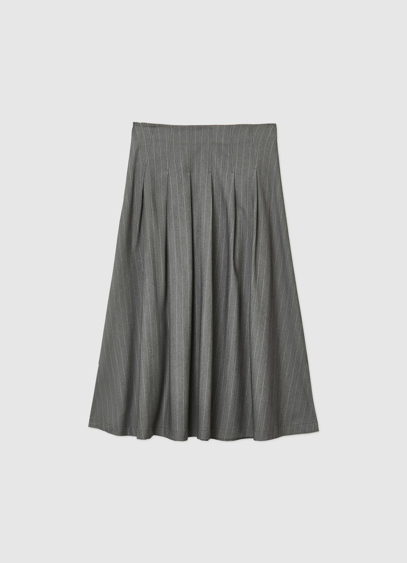 Gonna midi a pieghe gessata - Image 4