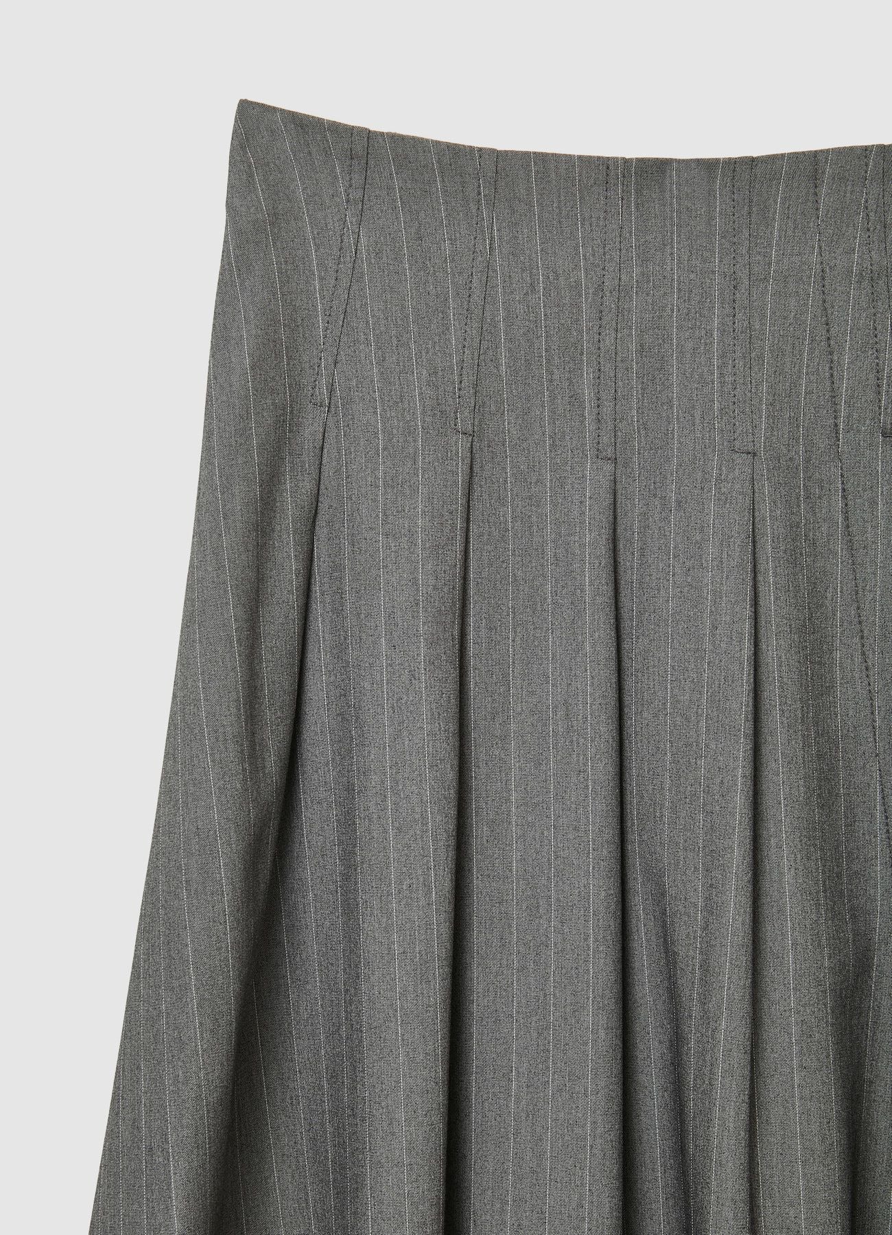 Gonna midi a pieghe gessata - Image 5