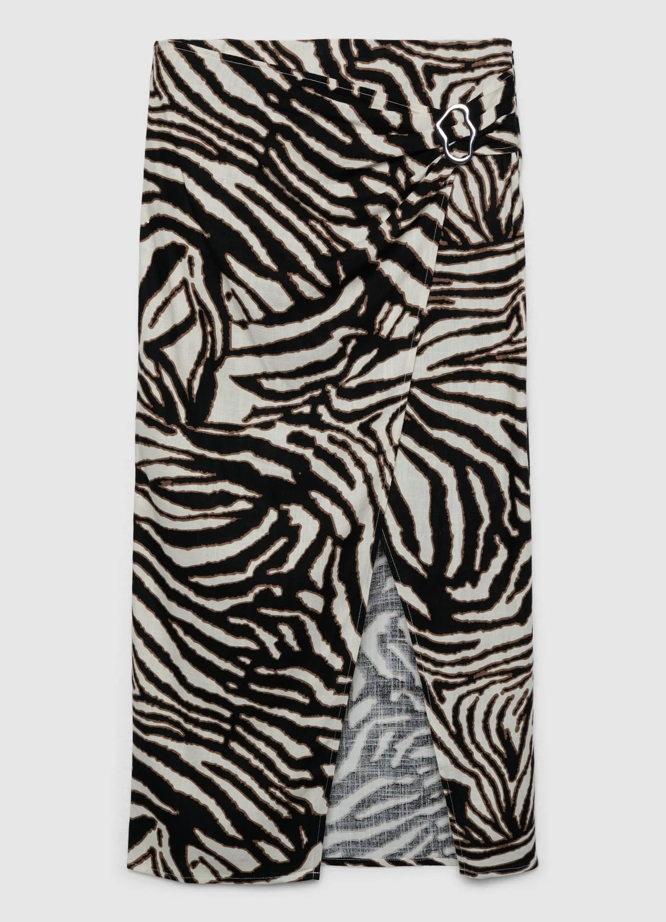 Gonna midi a portafoglio con stampa animalier - Image 6