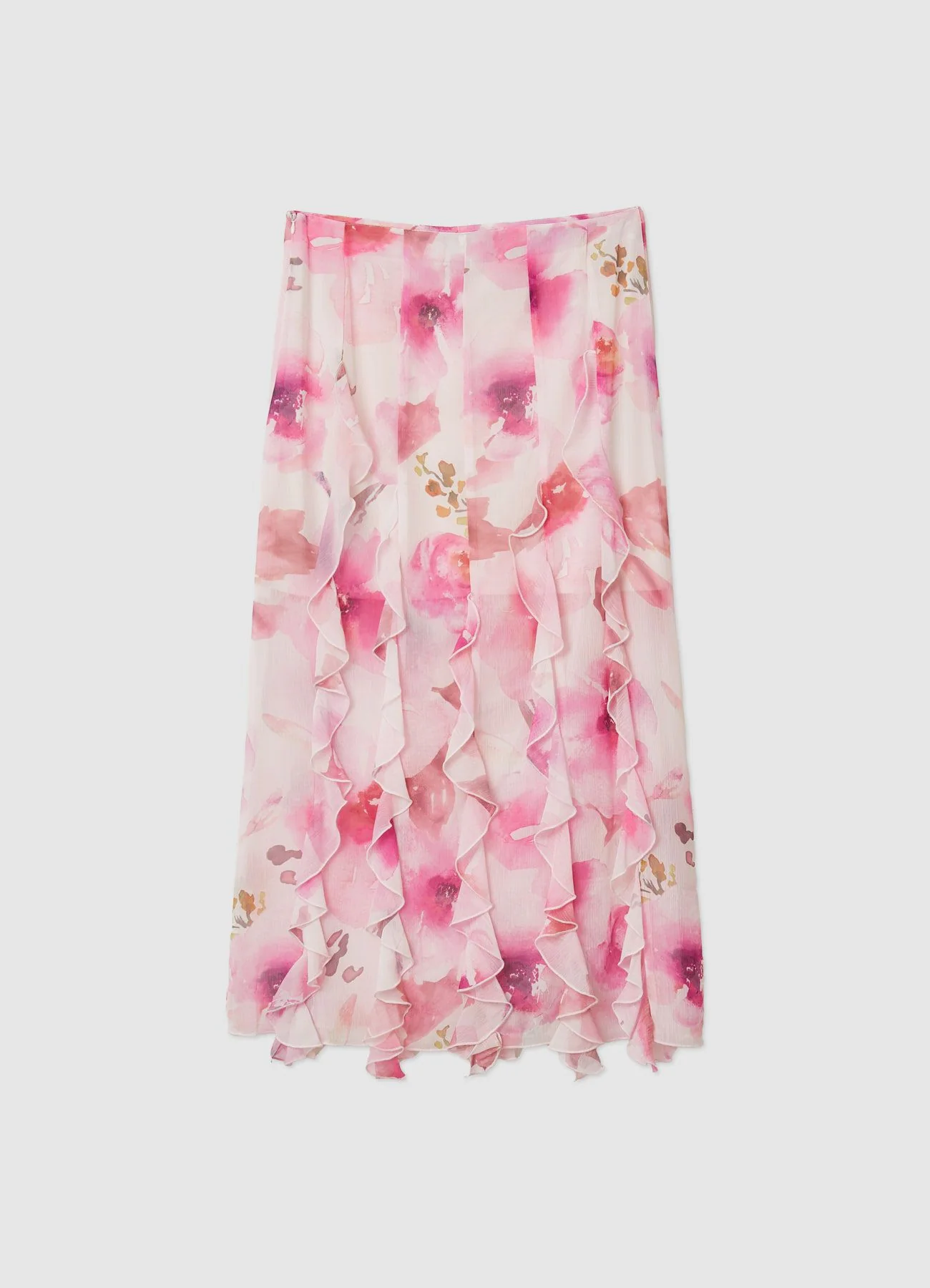 Gonna midi con rouches e stampa fiori - Image 5