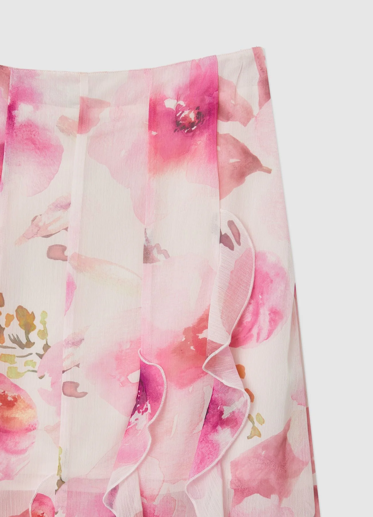 Gonna midi con rouches e stampa fiori - Image 6