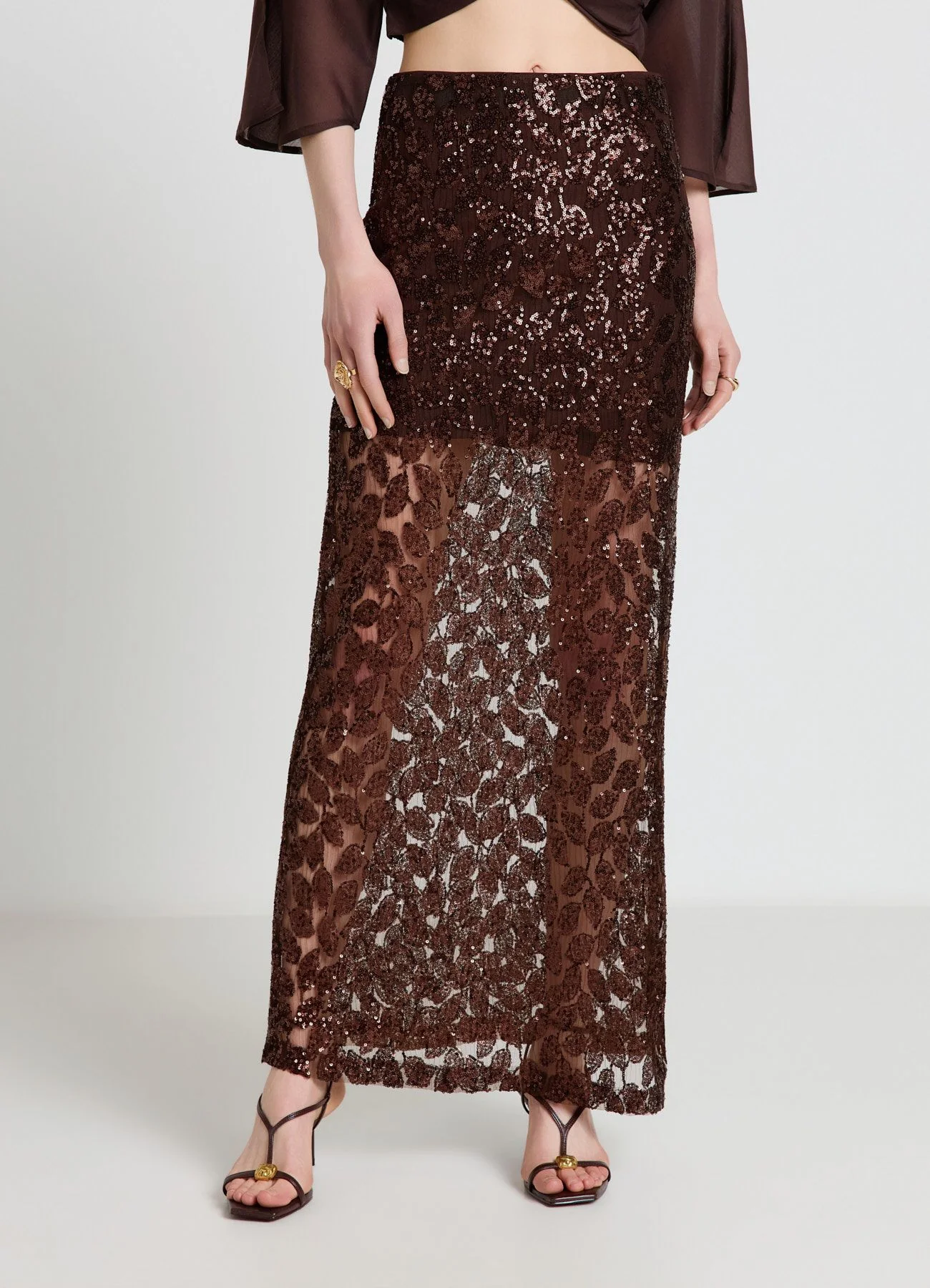 Gonna midi in tulle con paillettes - Image 3
