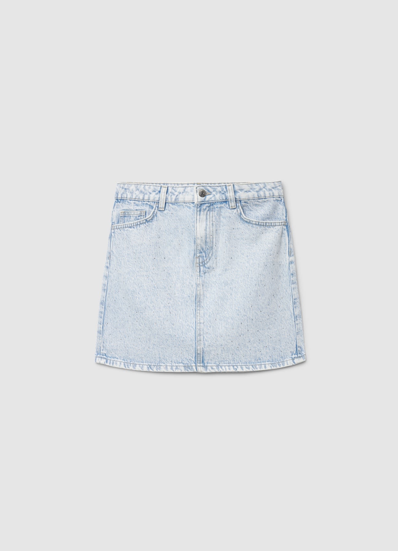 Gonna mini in denim con strass - Image 5