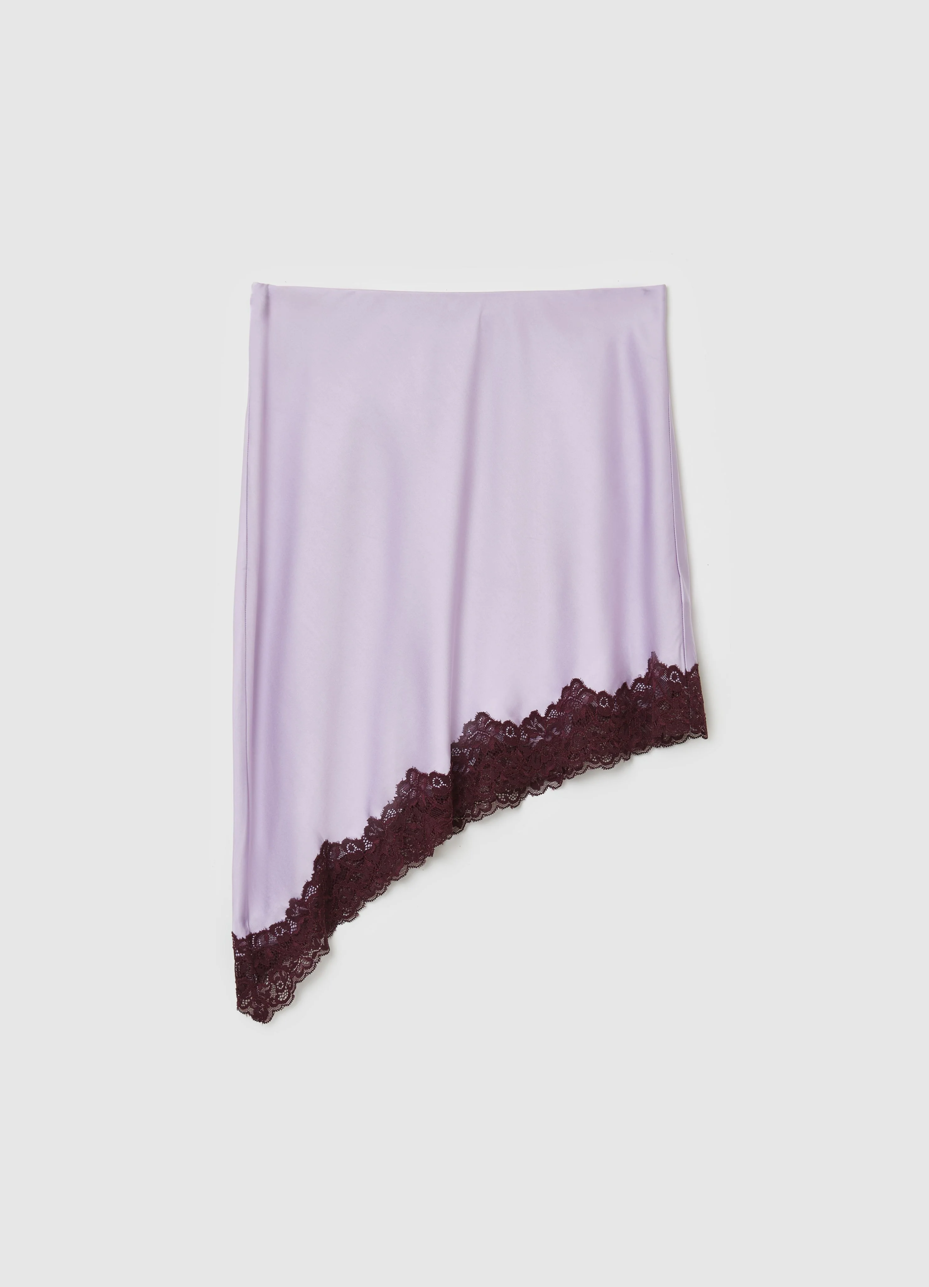 Gonna mini simil satin inserto pizzo - Image 4