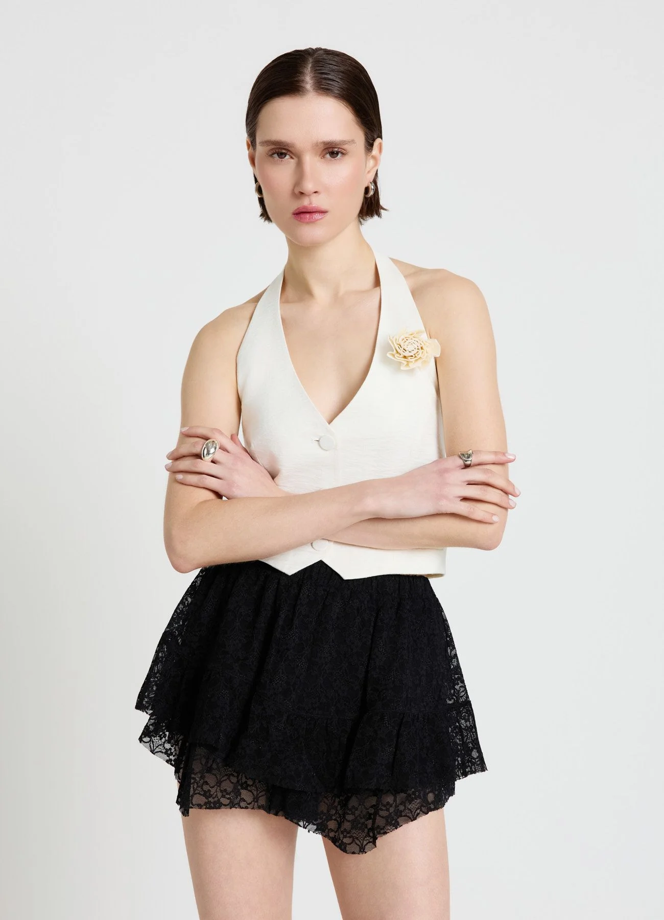 Gonna-pantalone a balze in pizzo - Image 2
