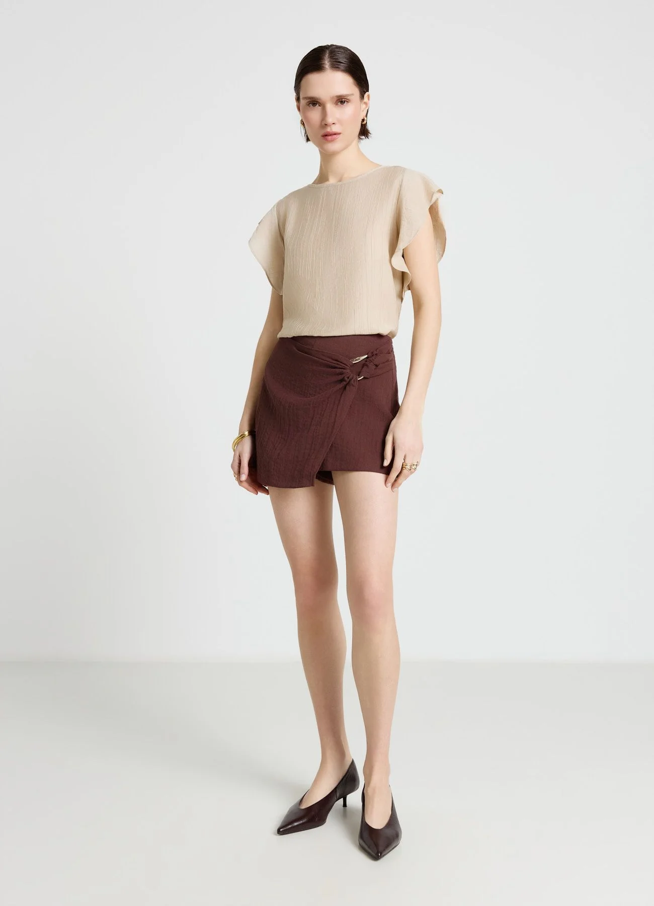 Gonna-pantalone con fibbia