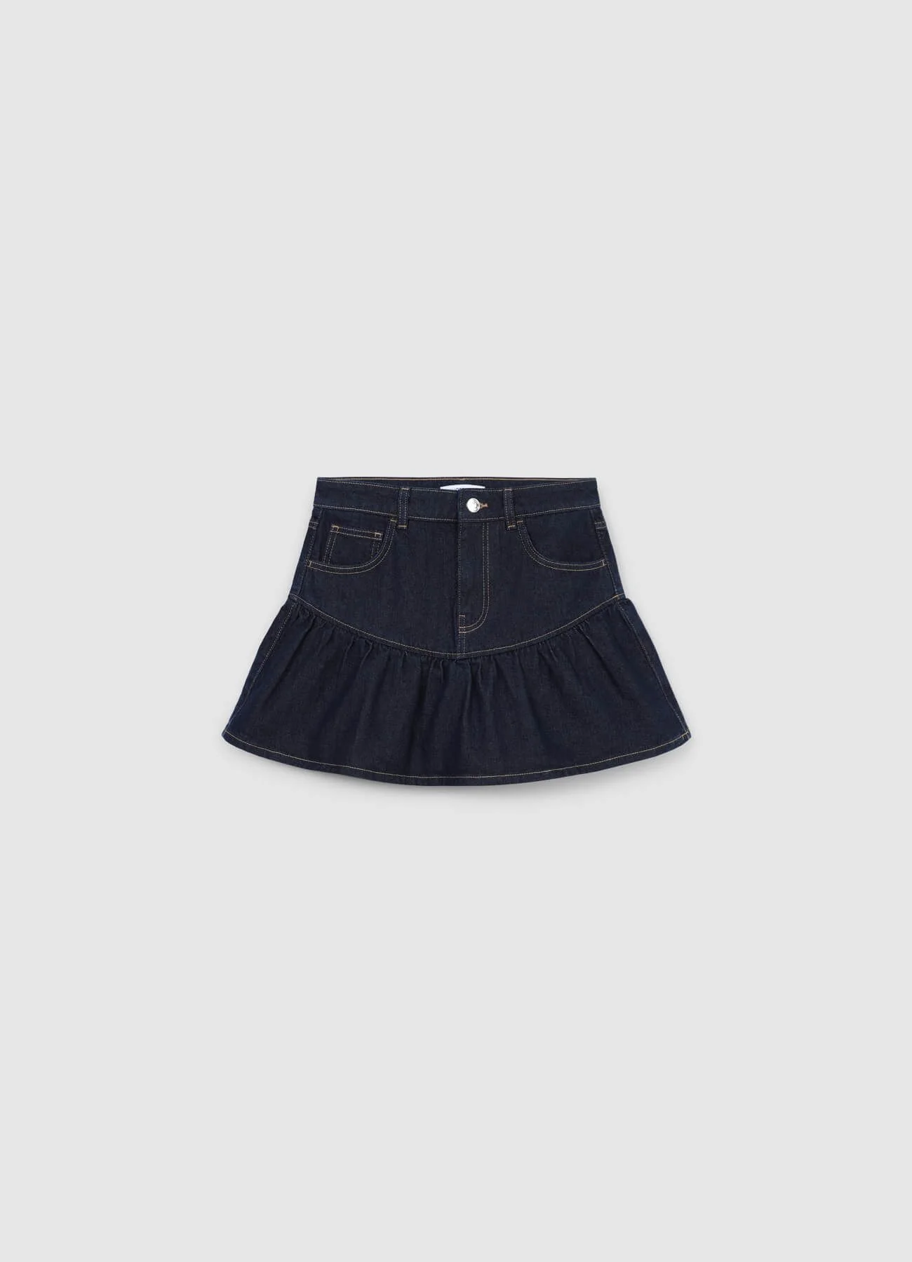 Gonna-pantalone denim con frill - Image 5